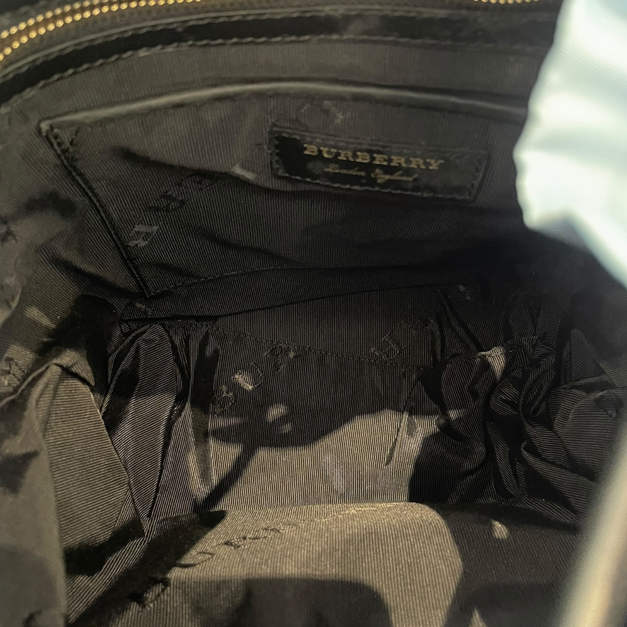 Burberry Rucksack Backpack Light Blue Nylon/Leather