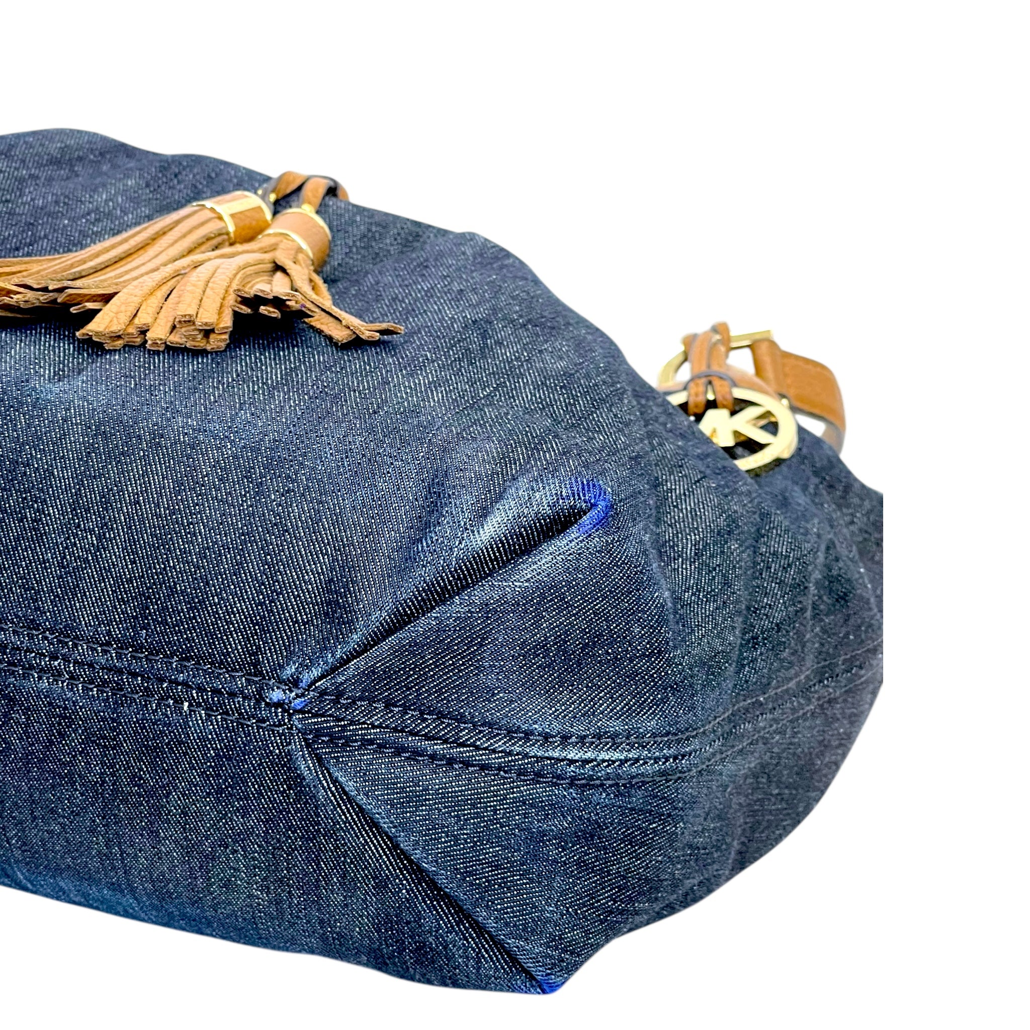 Michael Kors Marina Large Denim Drawstring Tote Bag