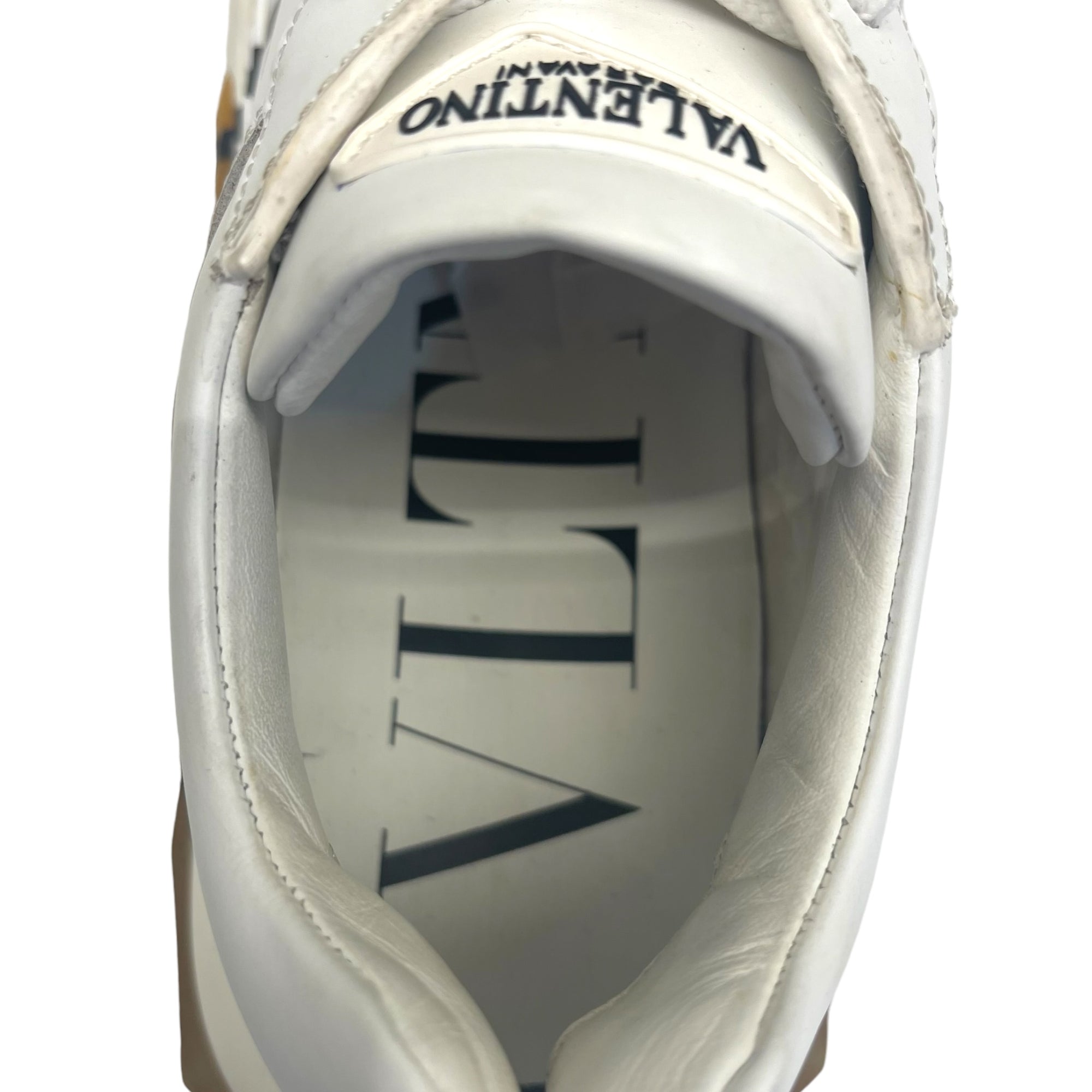 Valentino White Leather VLTN Bounce Low Top Sneakers Size EU 39