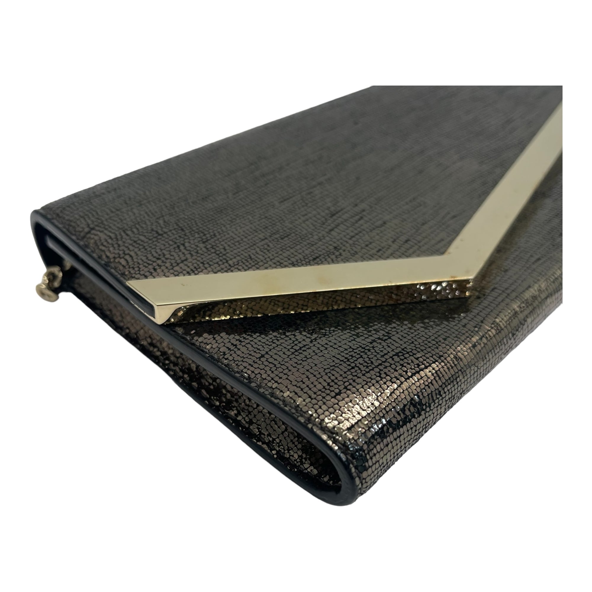 Jimmy Choo Emmie Glitter Chain-Link Clutch Bag