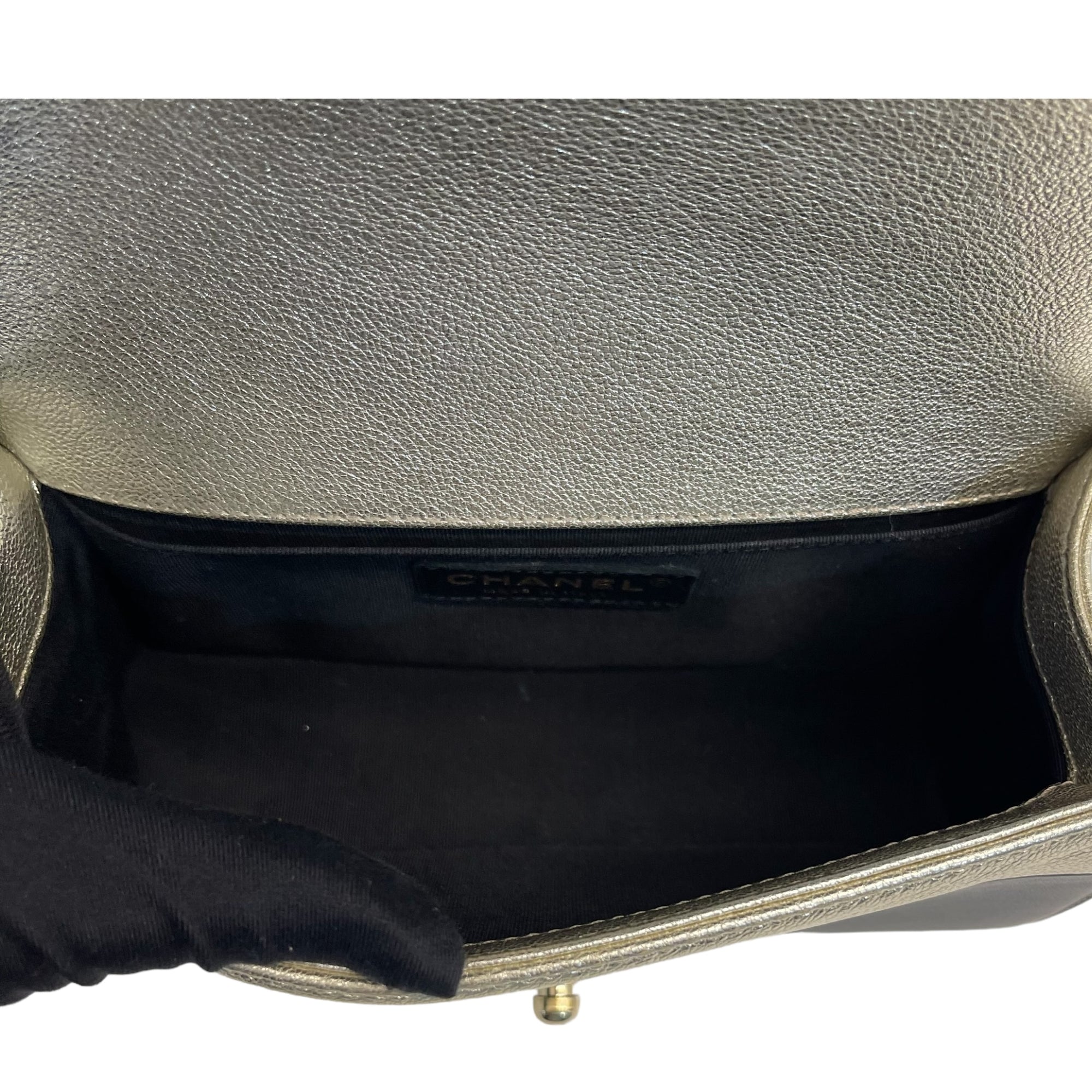 Chanel Boy Black &amp; Metallic Gold Bi-color Small Bag