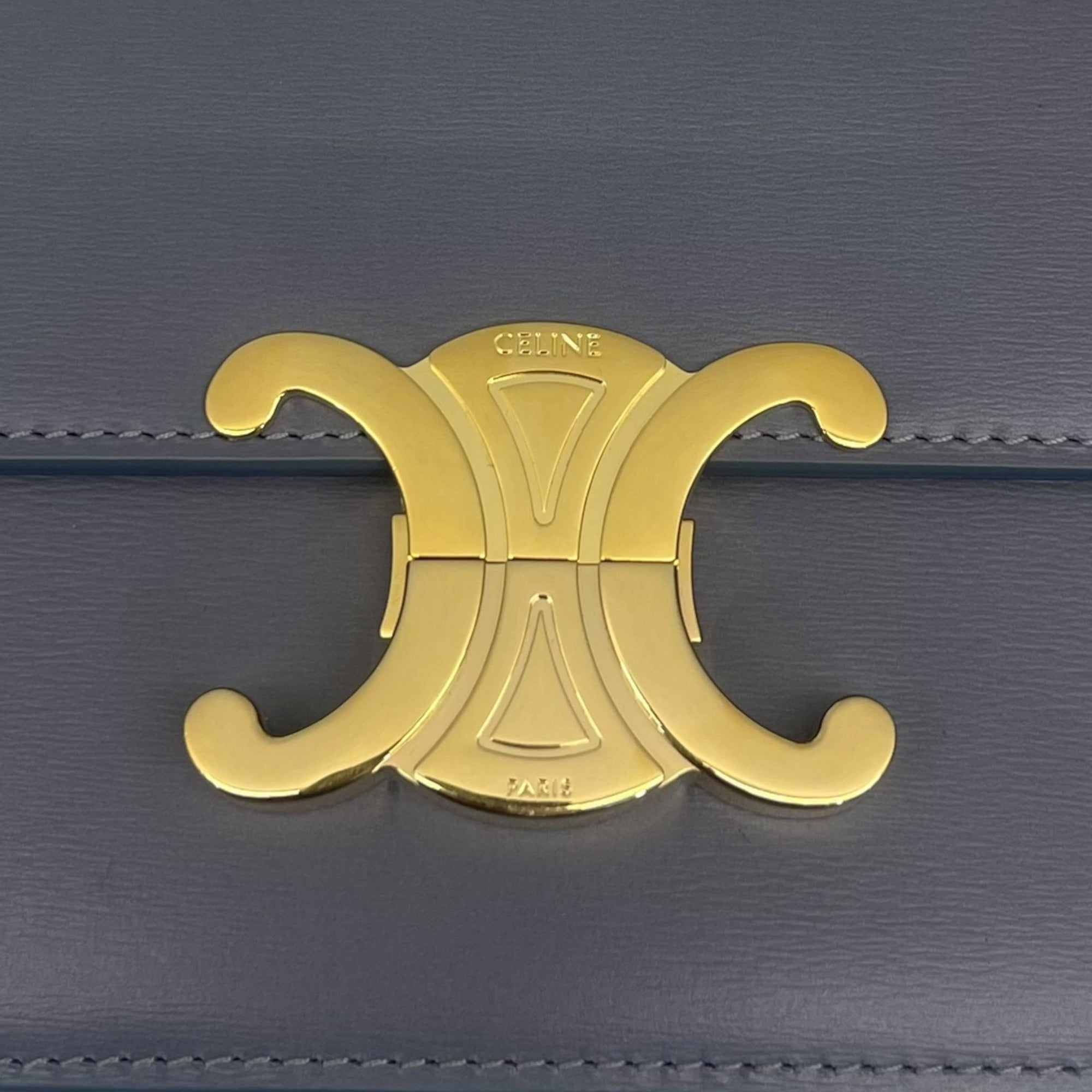 Celine Grey Calfskin Leather Crossbody Bag