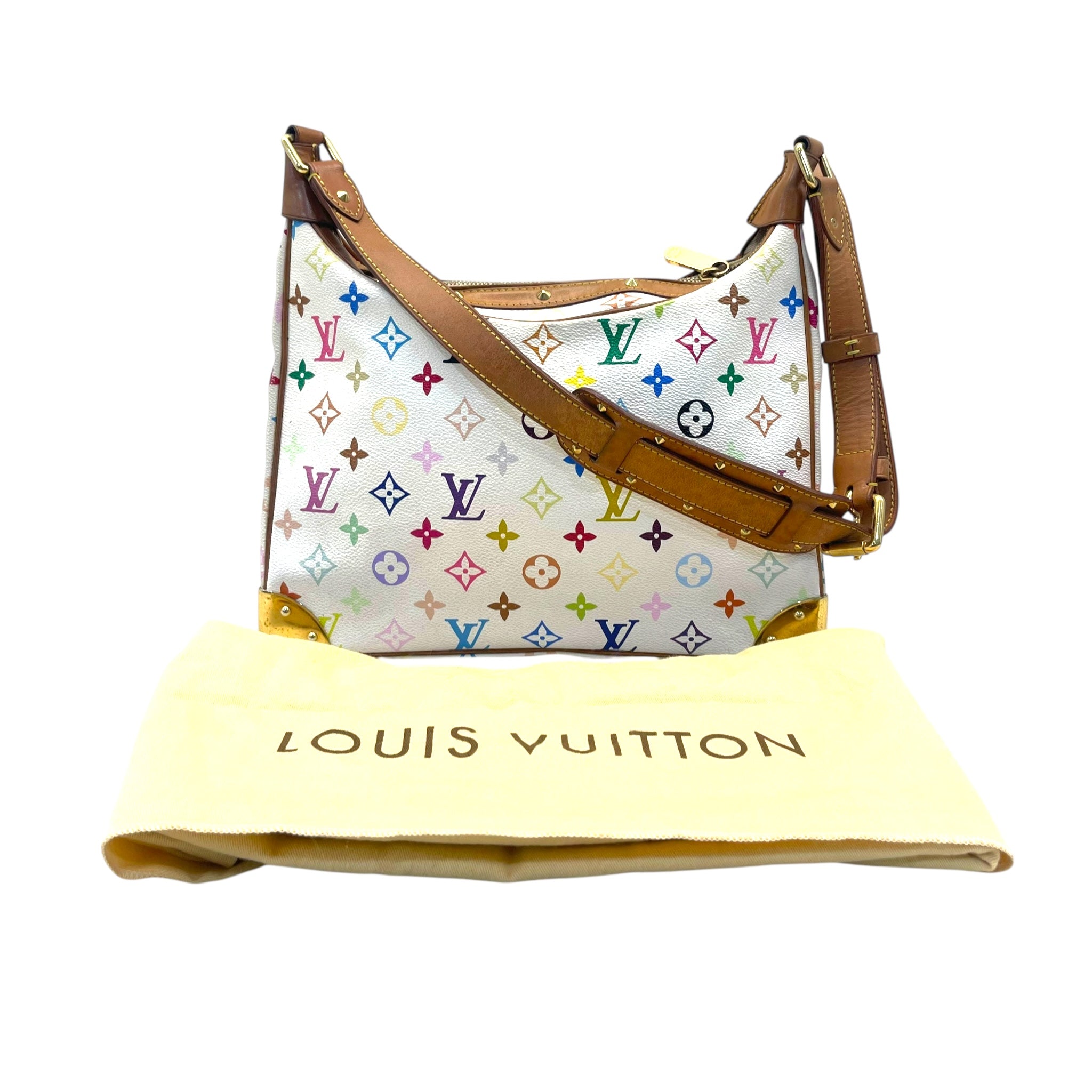 Buy Louis Vuitton White Multicolor Monogram Canvas Boulogne Shoulder Bag  Online – The Luxury Pop