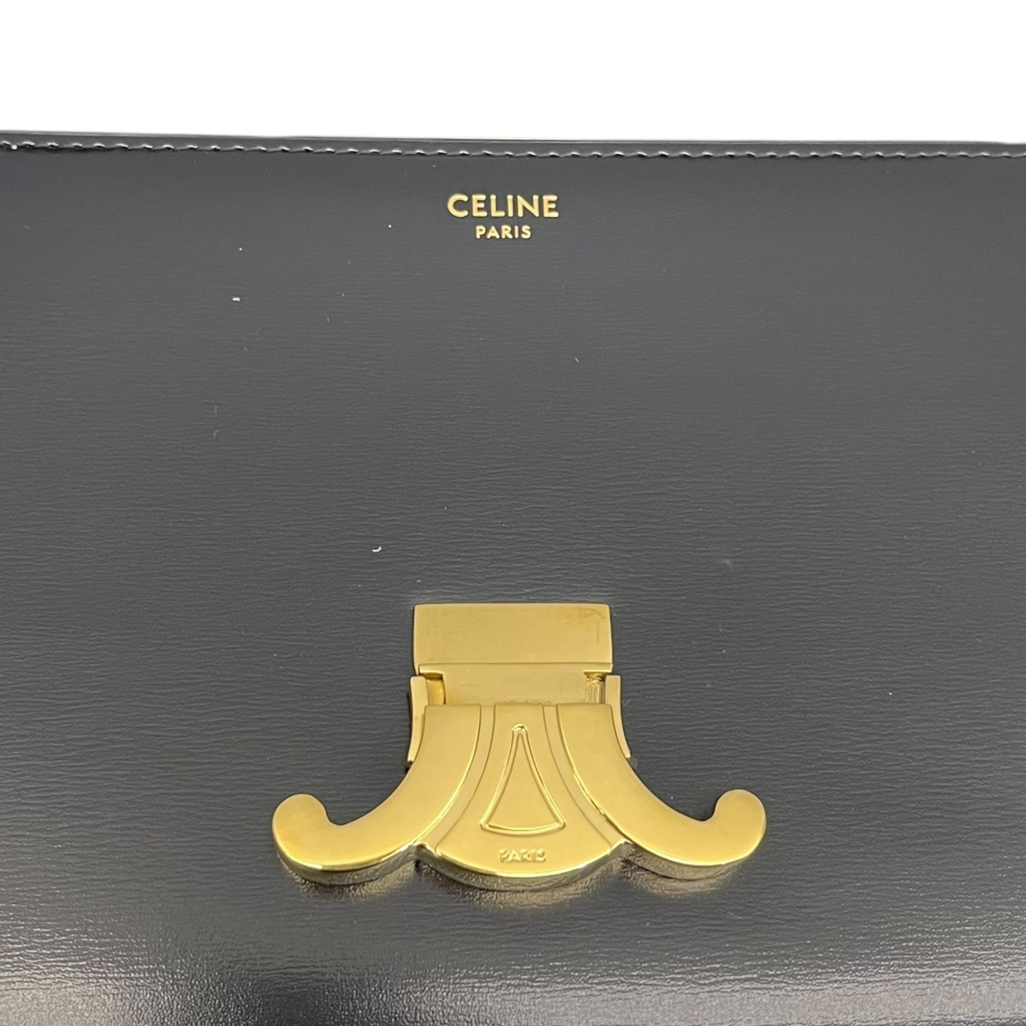 Celine Black Leather Small Triomphe Bag