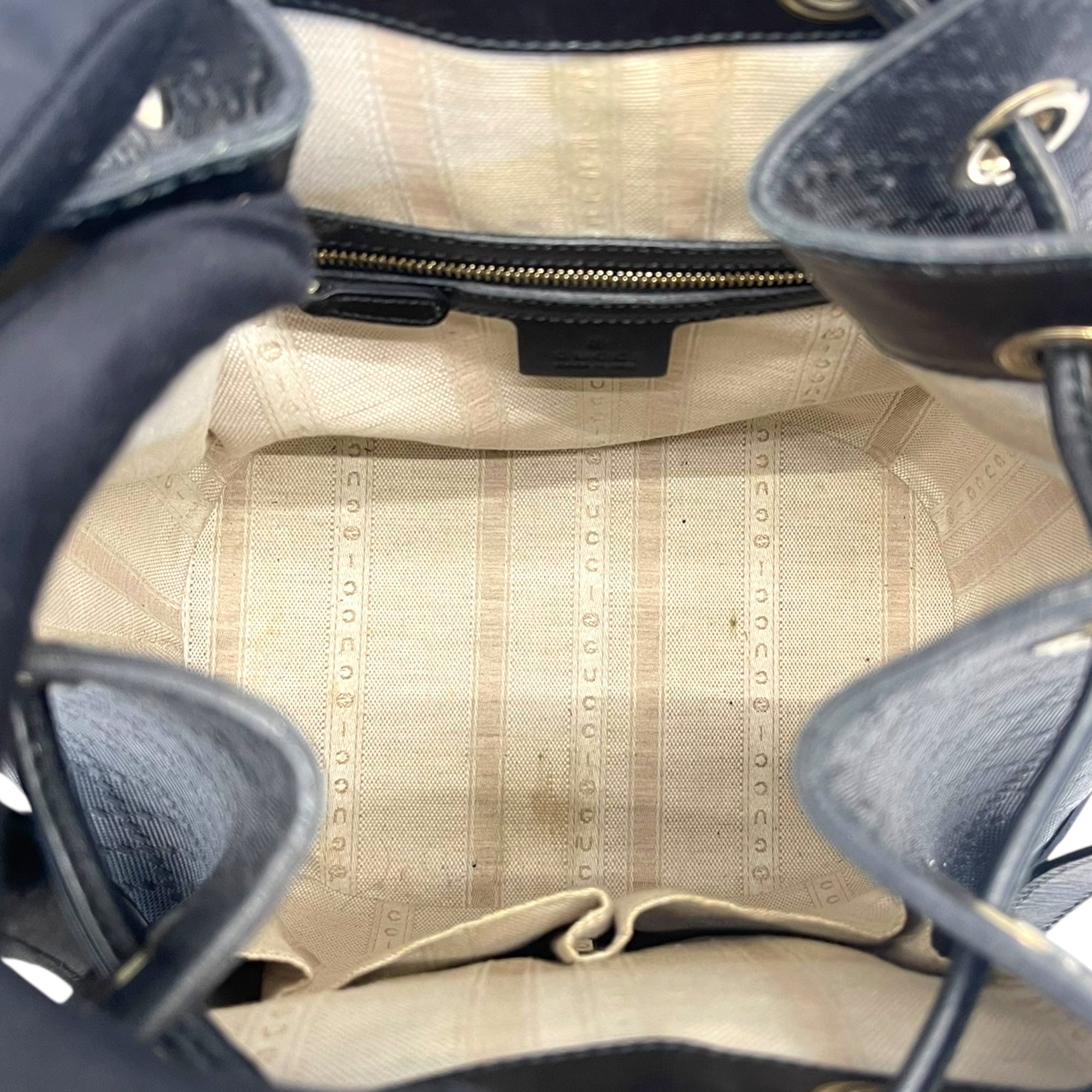 Gucci Black Diamante Leather Hilary Bucket Bag