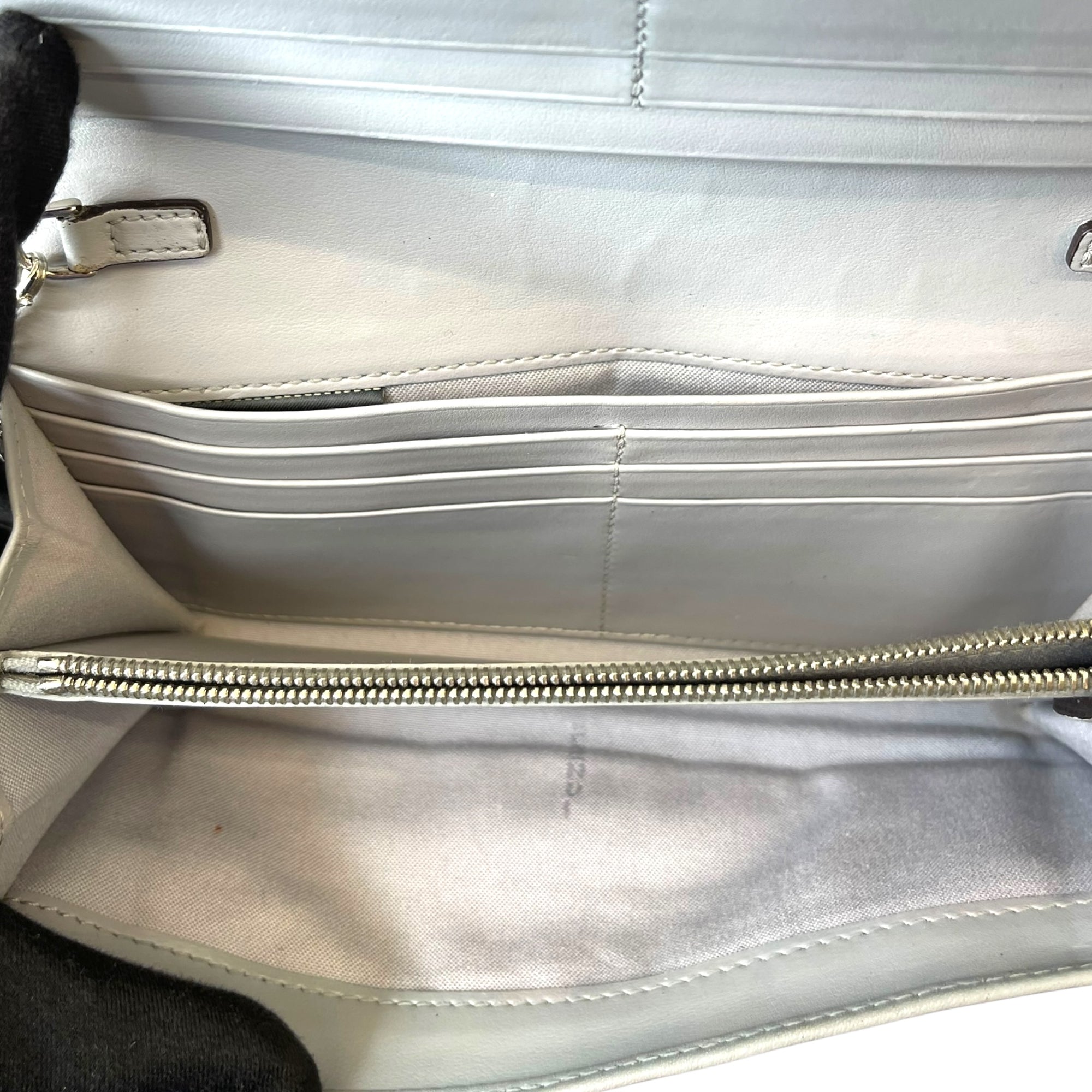 Fendi Grey Leather Studded Wallet On Chain