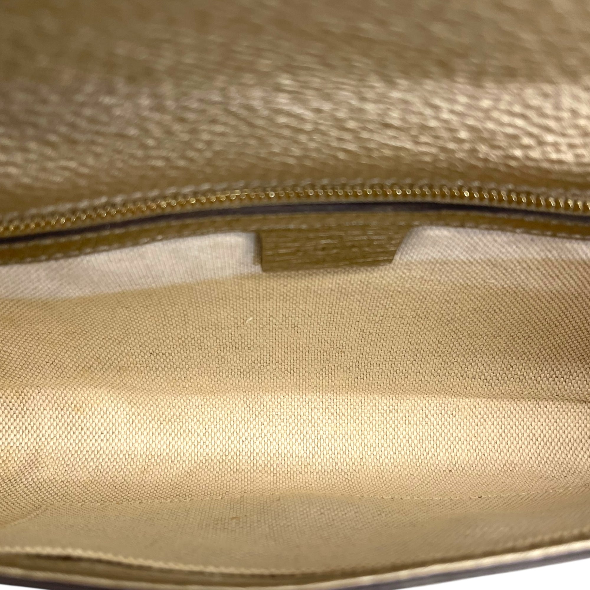 Gucci Gold Pebbled Leather Soho Clutch