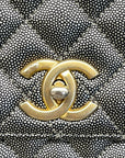 Chanel Grey Caviar Leather Coco Top Handle Bag