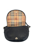 Burberry Haymarket Check Maydown Crossbody Bag in Black Leather and Coated Canvas