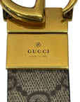 Gucci Black/Beige GG Supreme and Leather GG Marmont Belt 100 cm