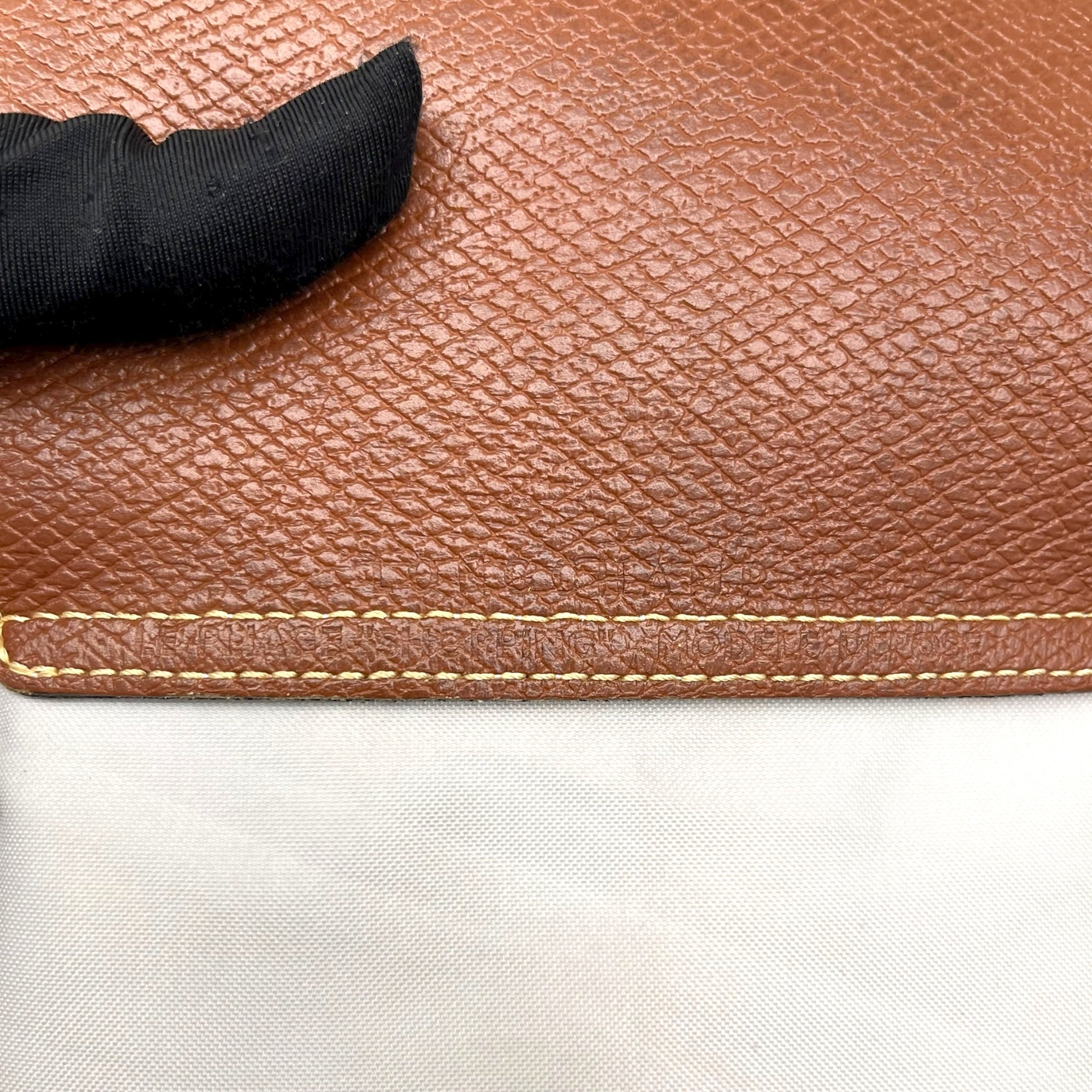 Longchamp Grey/Brown Nylon and Leather Le Pliage Tote Bag