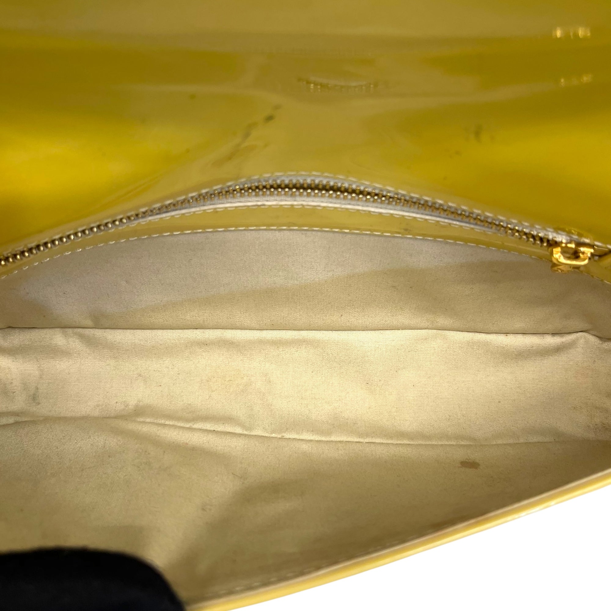 Louis Vuitton Sobe Clutch Yellow Patent Leather