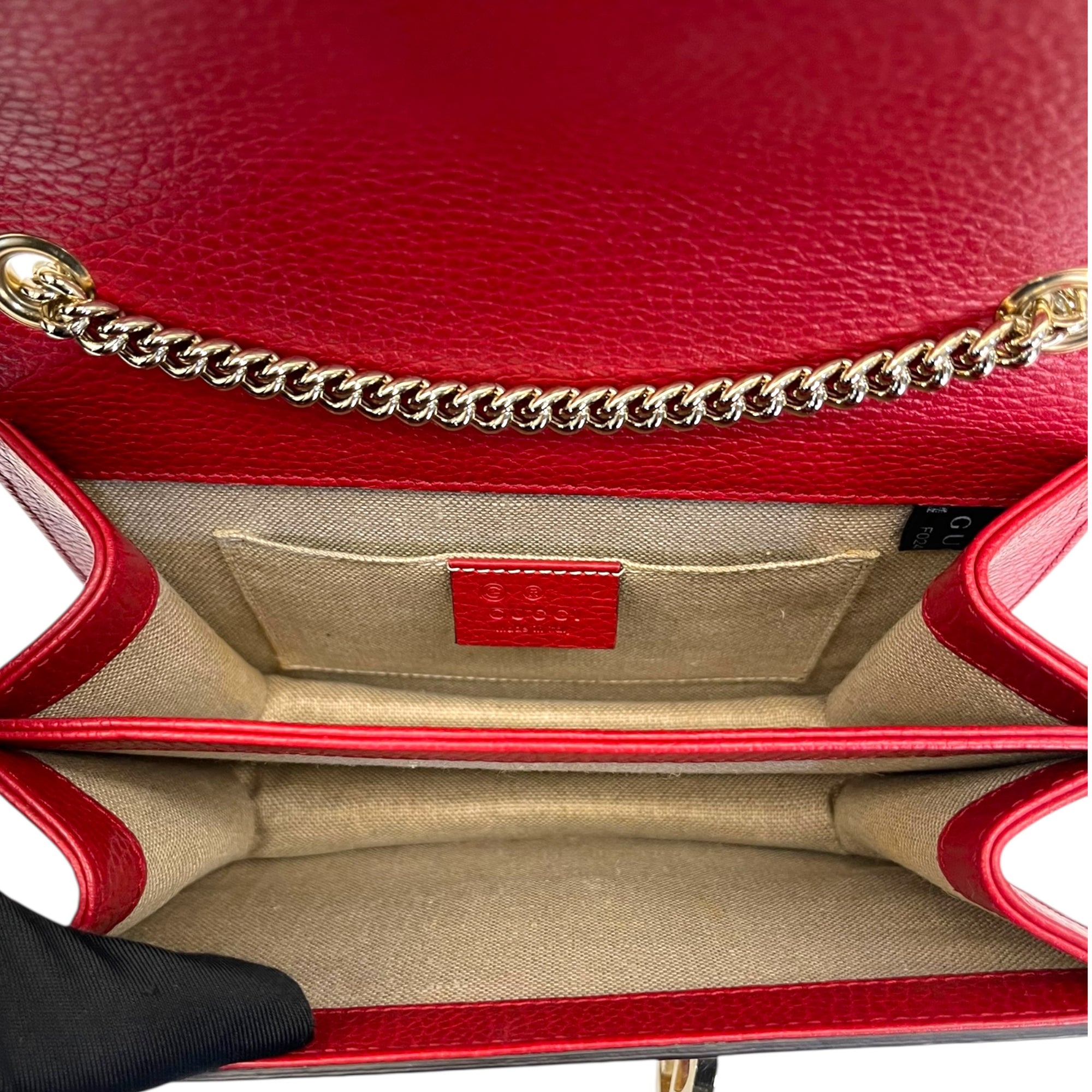 Gucci Dollar Interlocking G Red Leather Crossbody Bag
