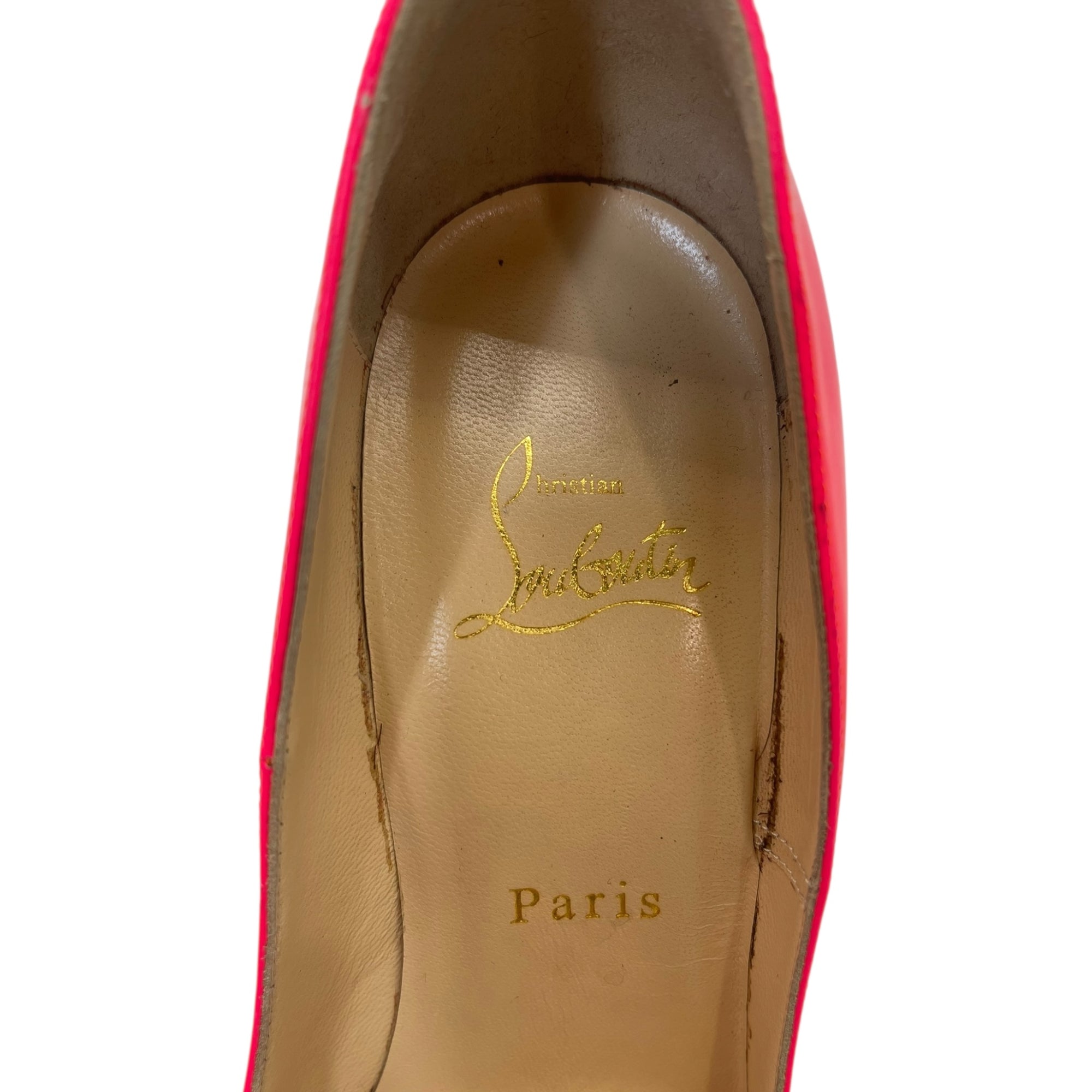 Christian Louboutin So Kate Pumps Neon Hot Pink/Beige EU 38