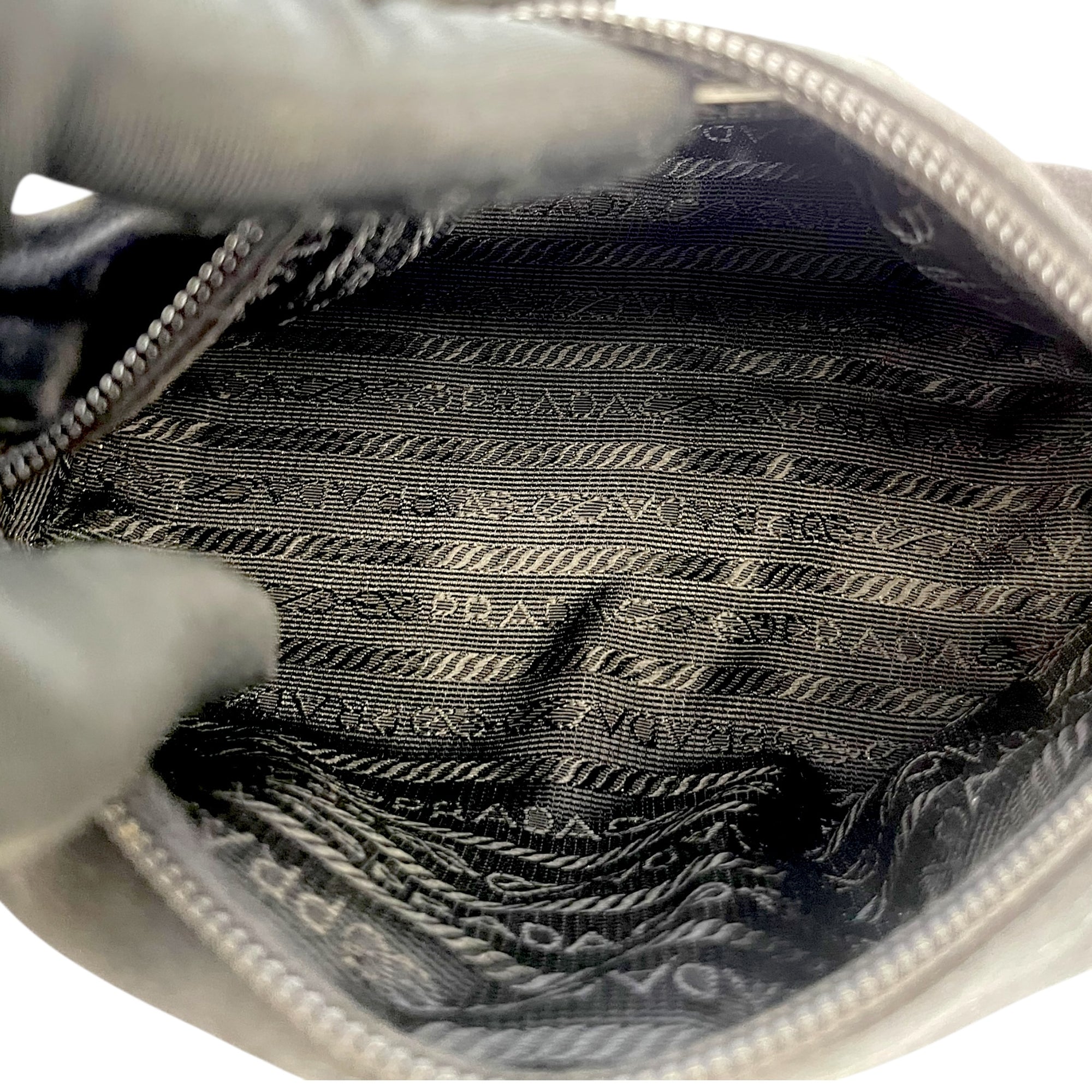 Prada Black Satin Mini Top Handle Bag