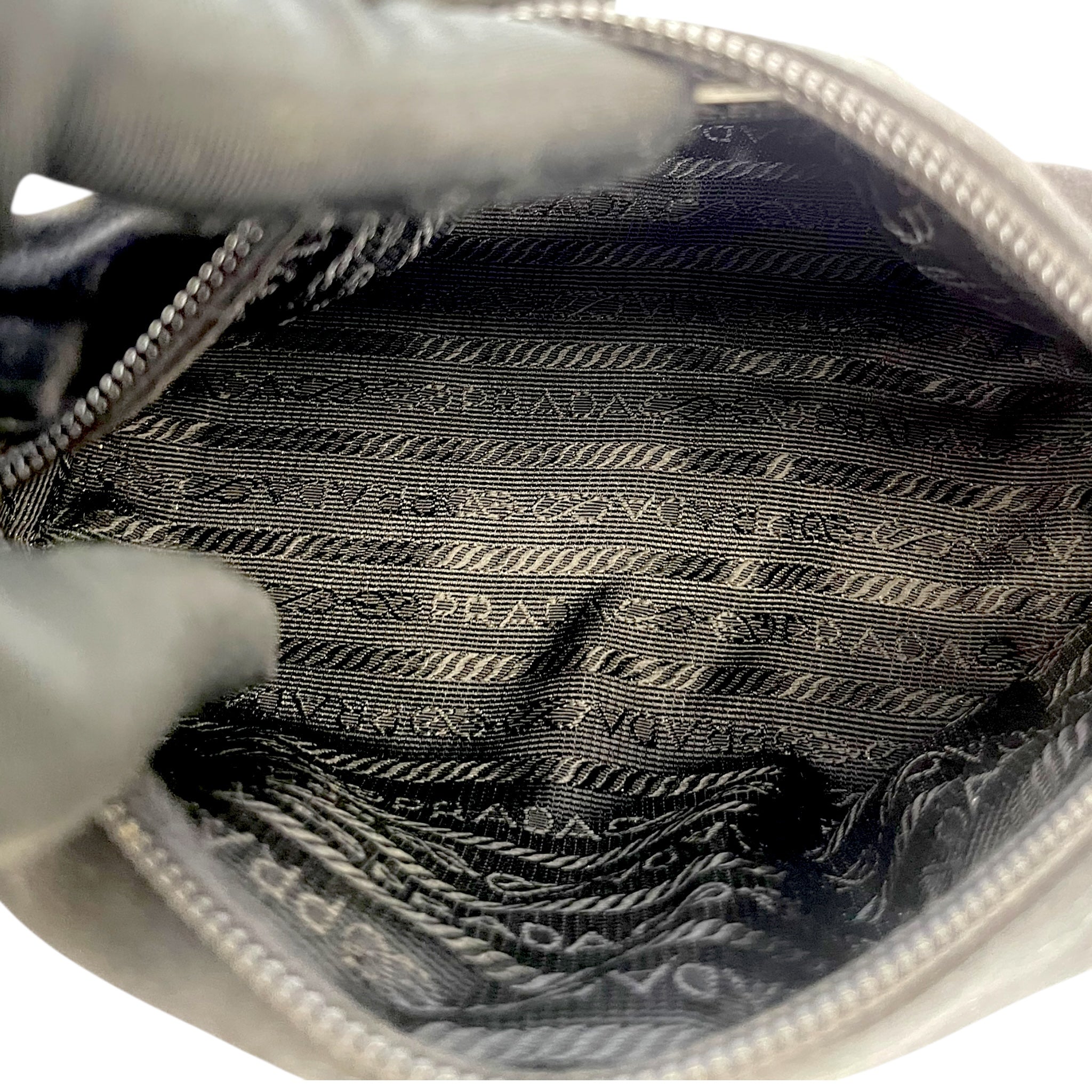 Prada Black Satin Mini Top Handle Bag