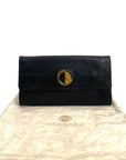 Versace Gold-tone Medusa Head Emblem Black Leather Wallet