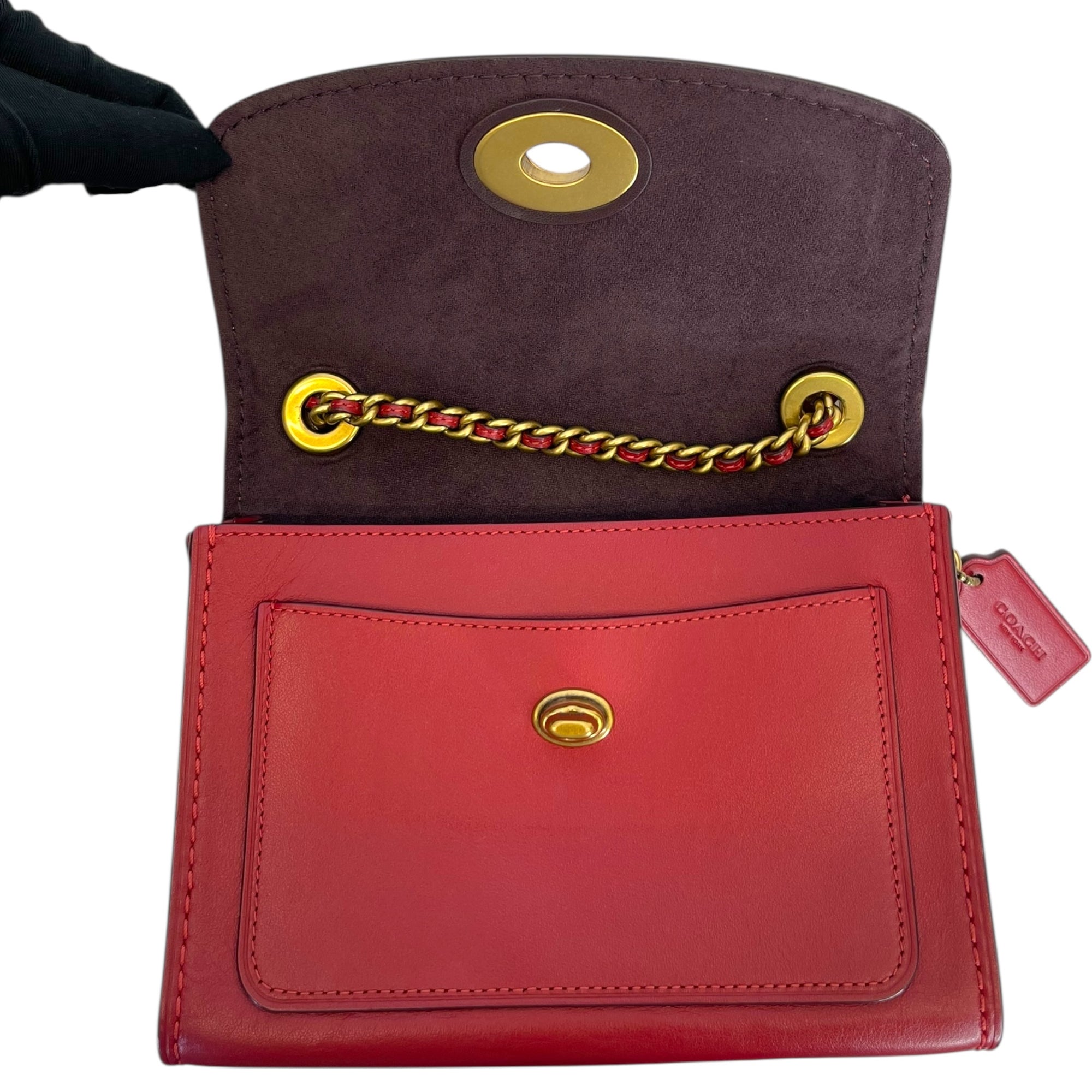 Coach Parker 18 Red Shoulder Bag