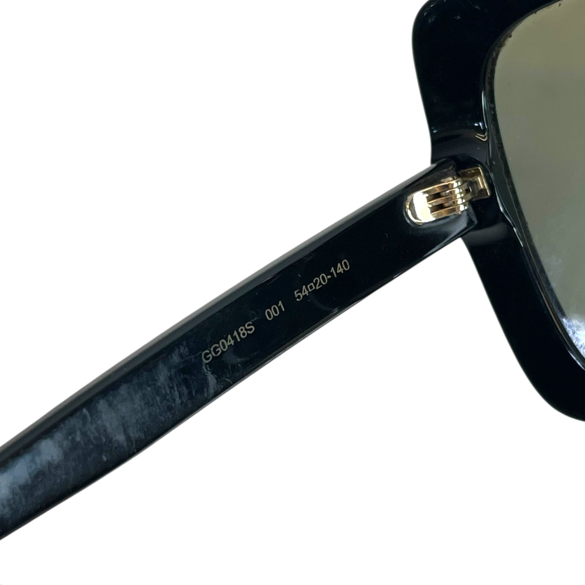 Gucci sunglasses embelished oversized square black acetate grey gradient lenses