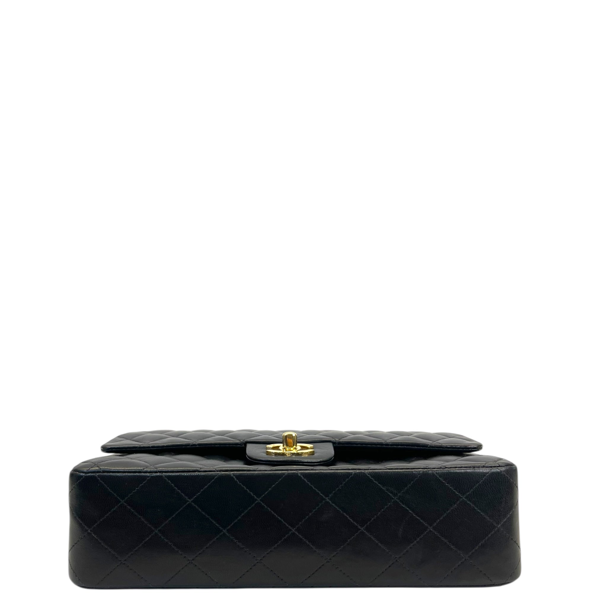 Chanel Classic Medium Double Flap Bag Black Lambskin