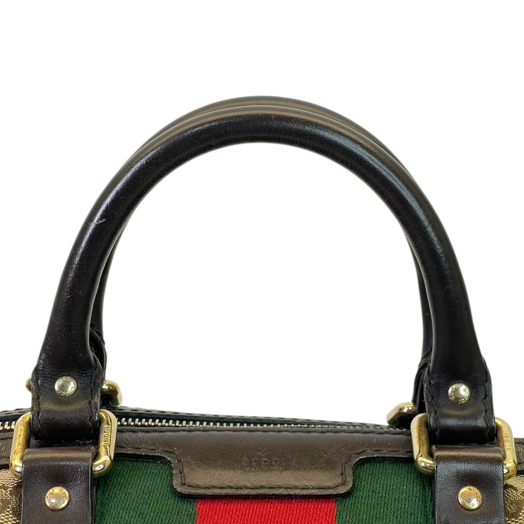 Gucci Vintage Web Boston Medium Bag Brown/Beige GG Canvas