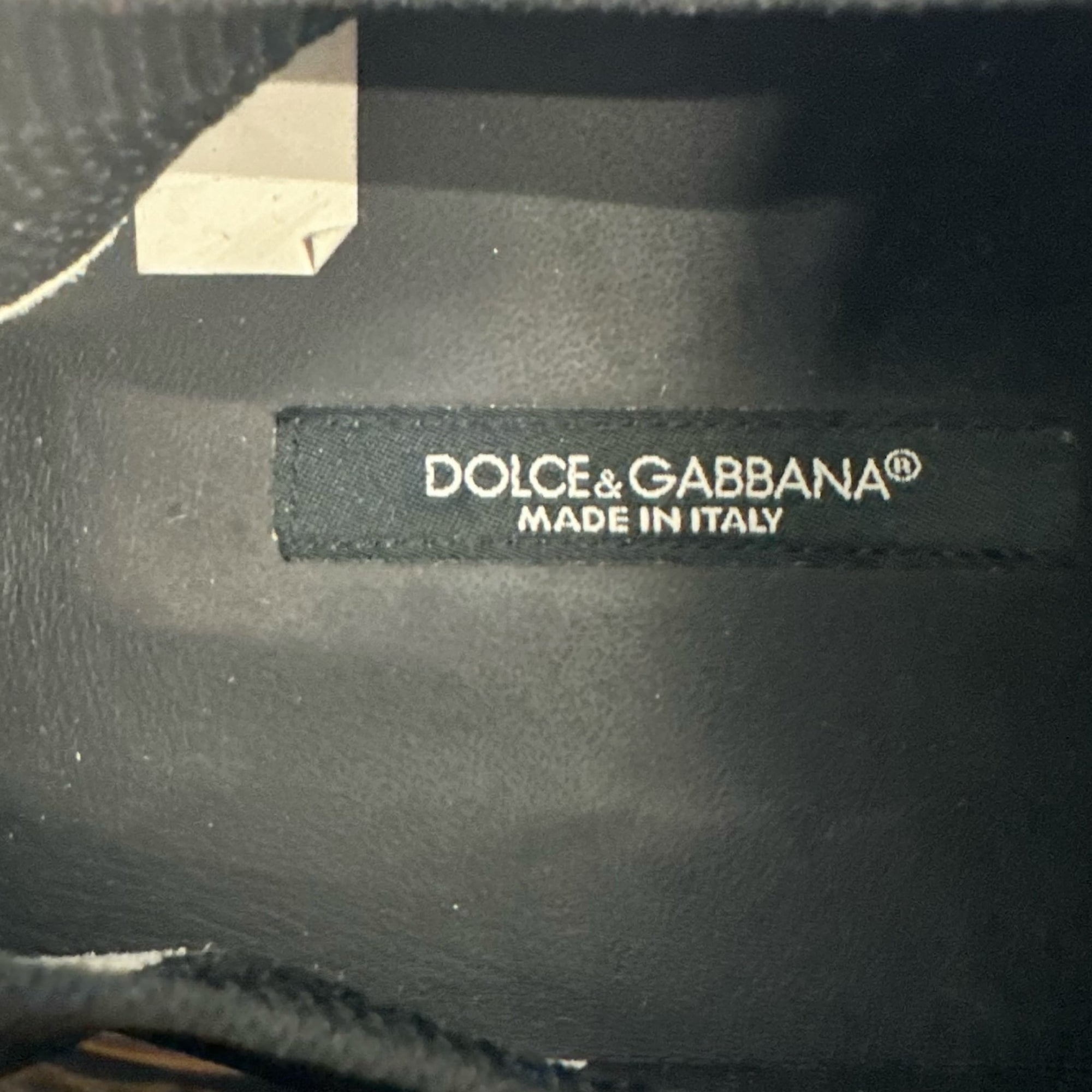 Dolce &amp; Gabbana Black/Orange Stretch Jersey Logo Print Slip On Sneakers Size EU 42