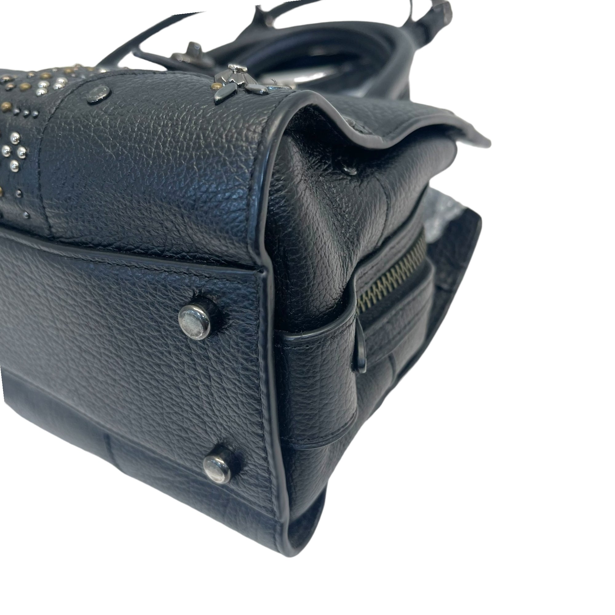 Coach Black Studded Satchel Bag