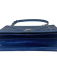 Dior Blue Micro Cannage Patent Leather Medium Diorama Flap Shoulder Bag