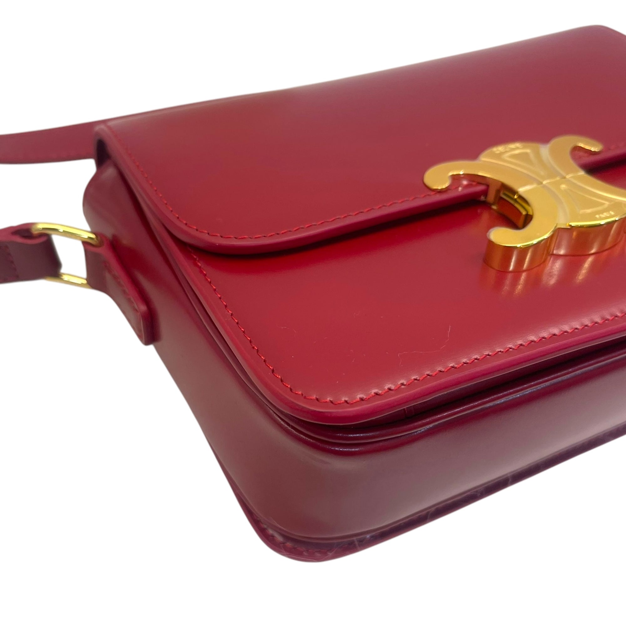 Celine Red Calfskin Leather Crossbody Bag