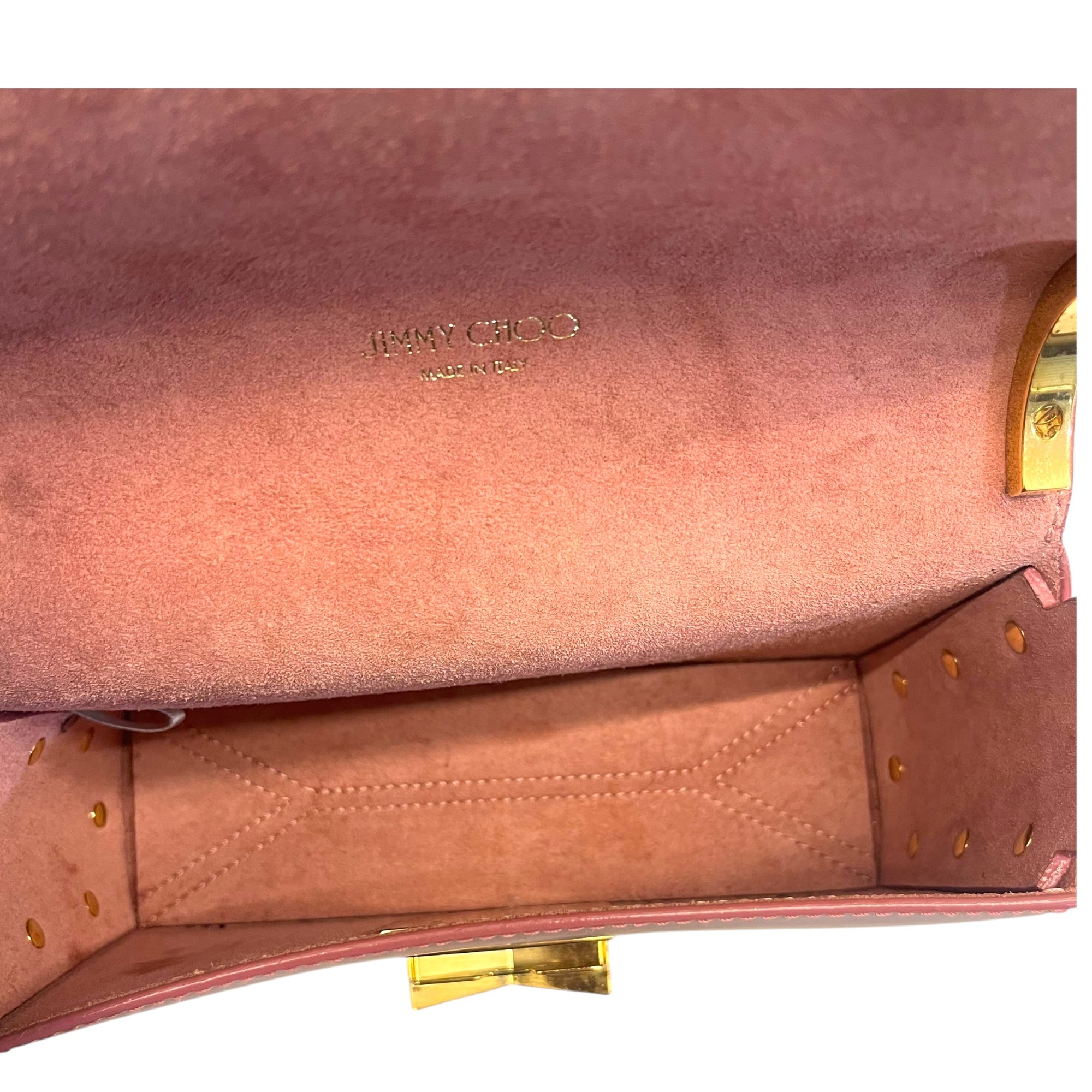 Jimmy Choo Pink Leather Lockett City Shoulder Bag