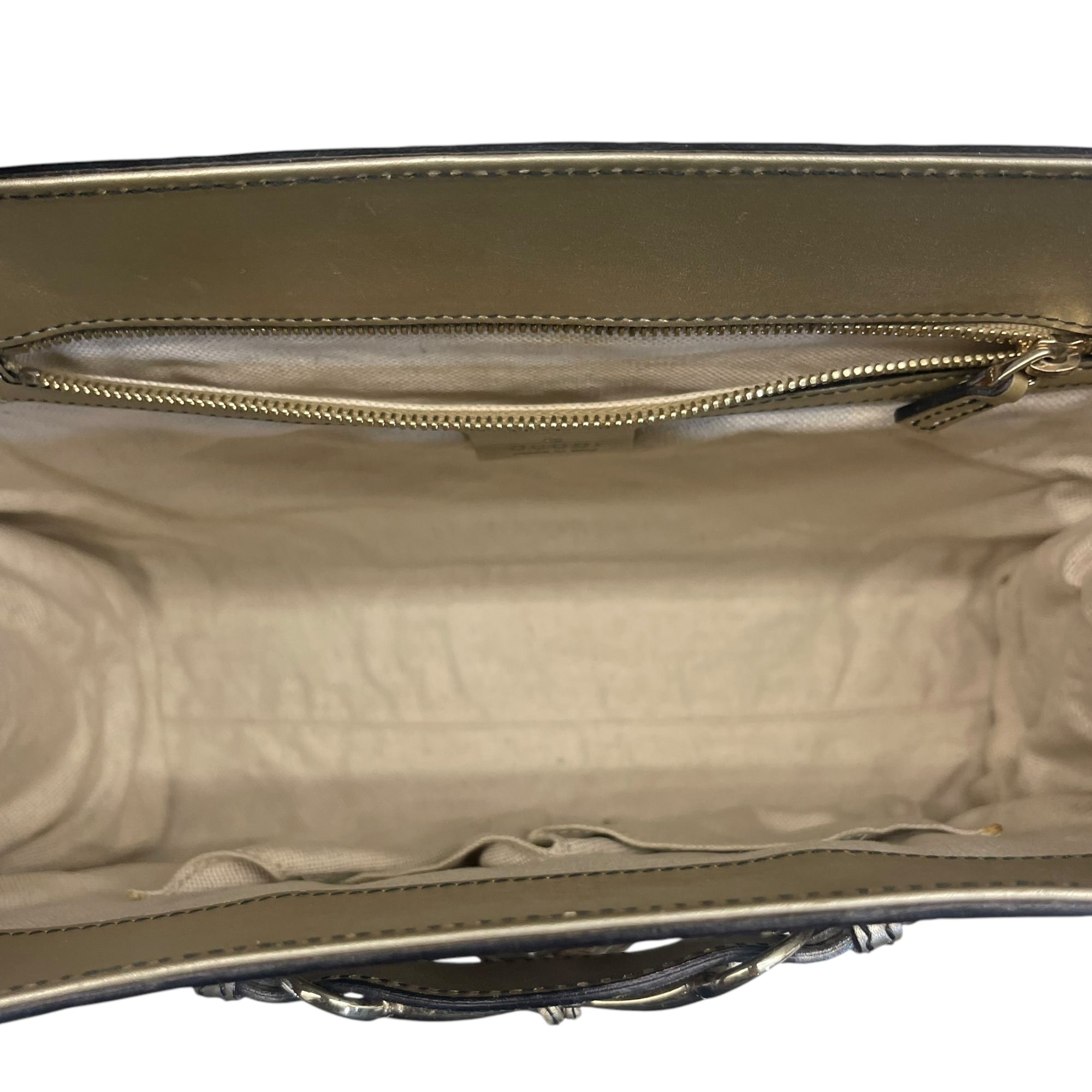 Gucci Beige Metallic Guccissima Leather Large Emily Chain Shoulder Bag