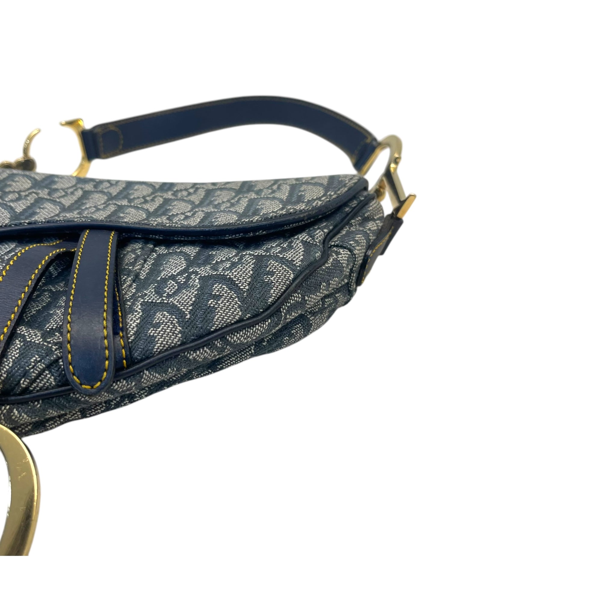 Christian Dior Blue Saddle Bag Oblique Jacquard Bag