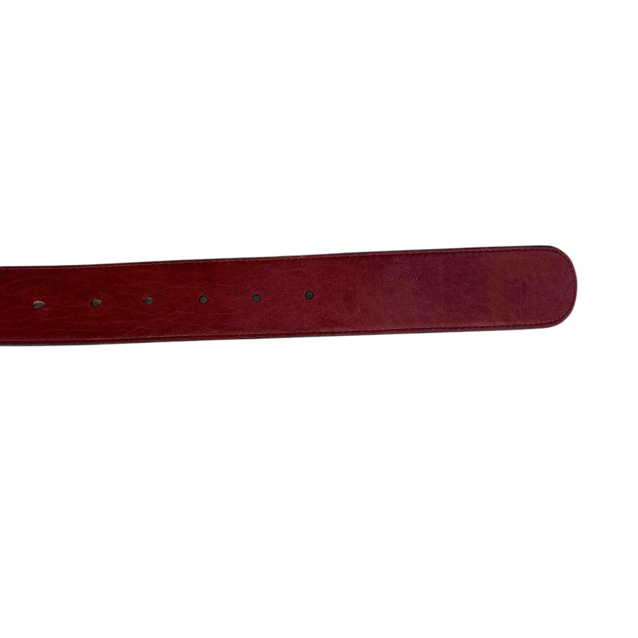 Yves Saint Laurent Belts Dark Red YSL Logo Buckle