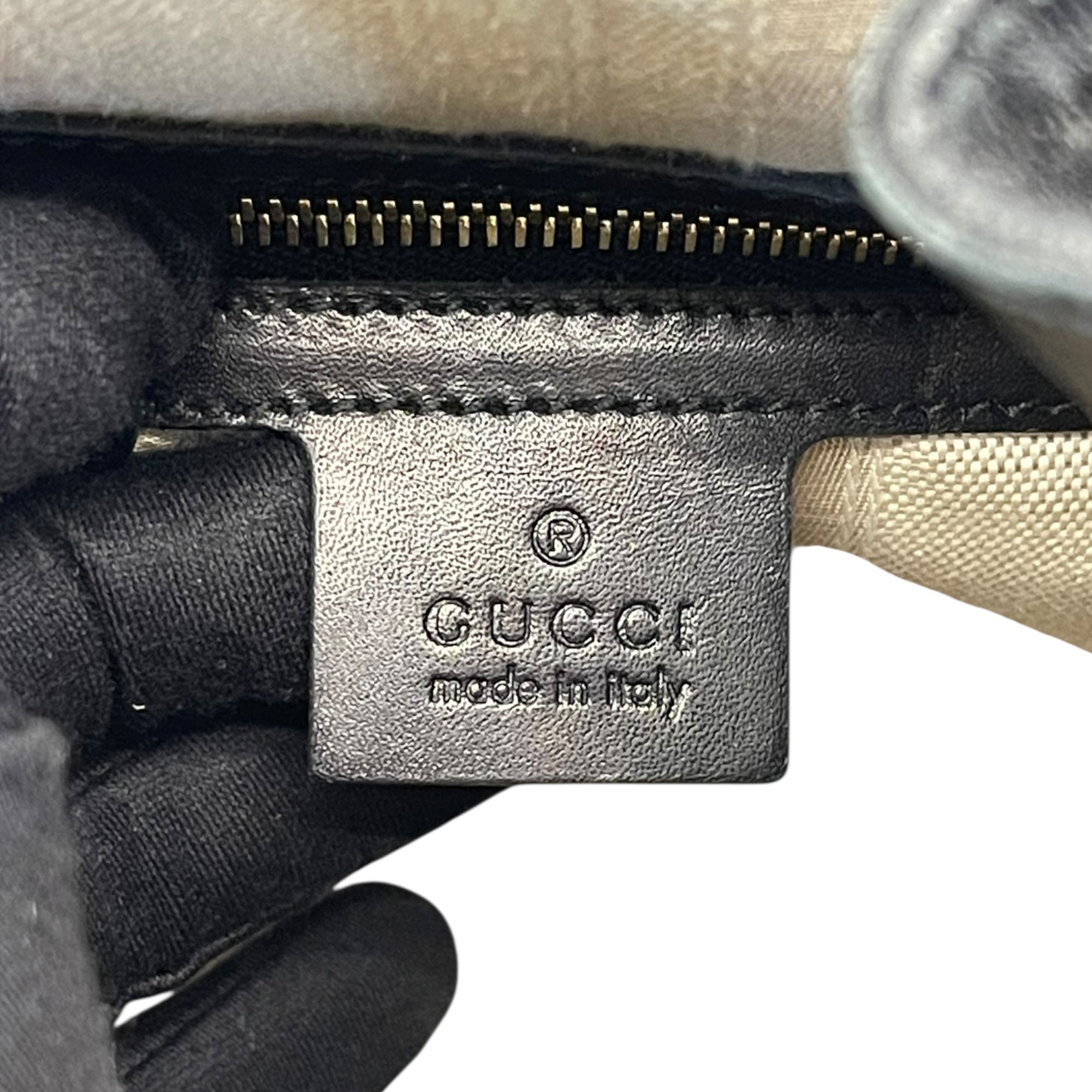 Gucci Black Diamante Leather Hilary Bucket Bag