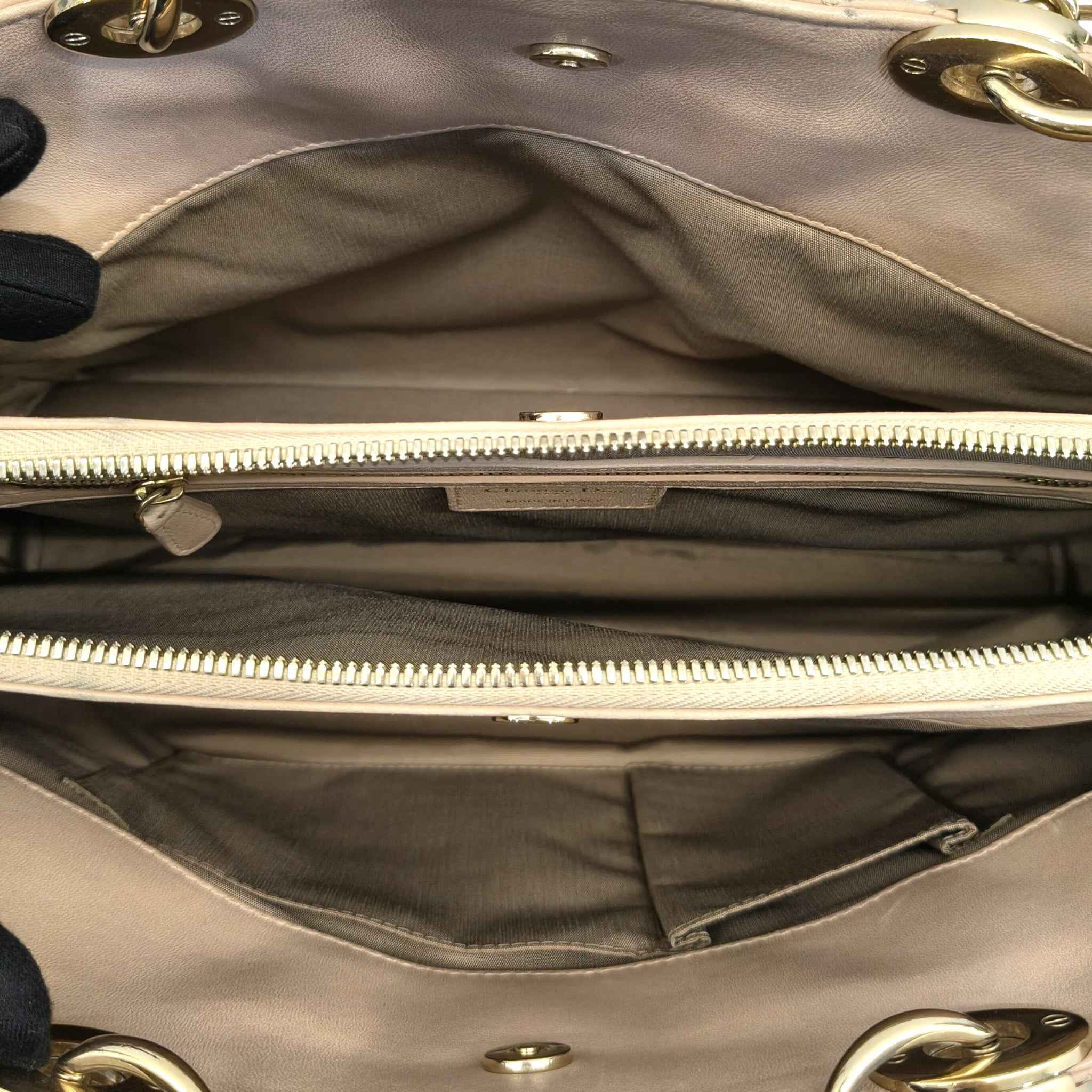 Dior Pink Cannage Quilted Soft Leather Medium Shopping Tote Bag