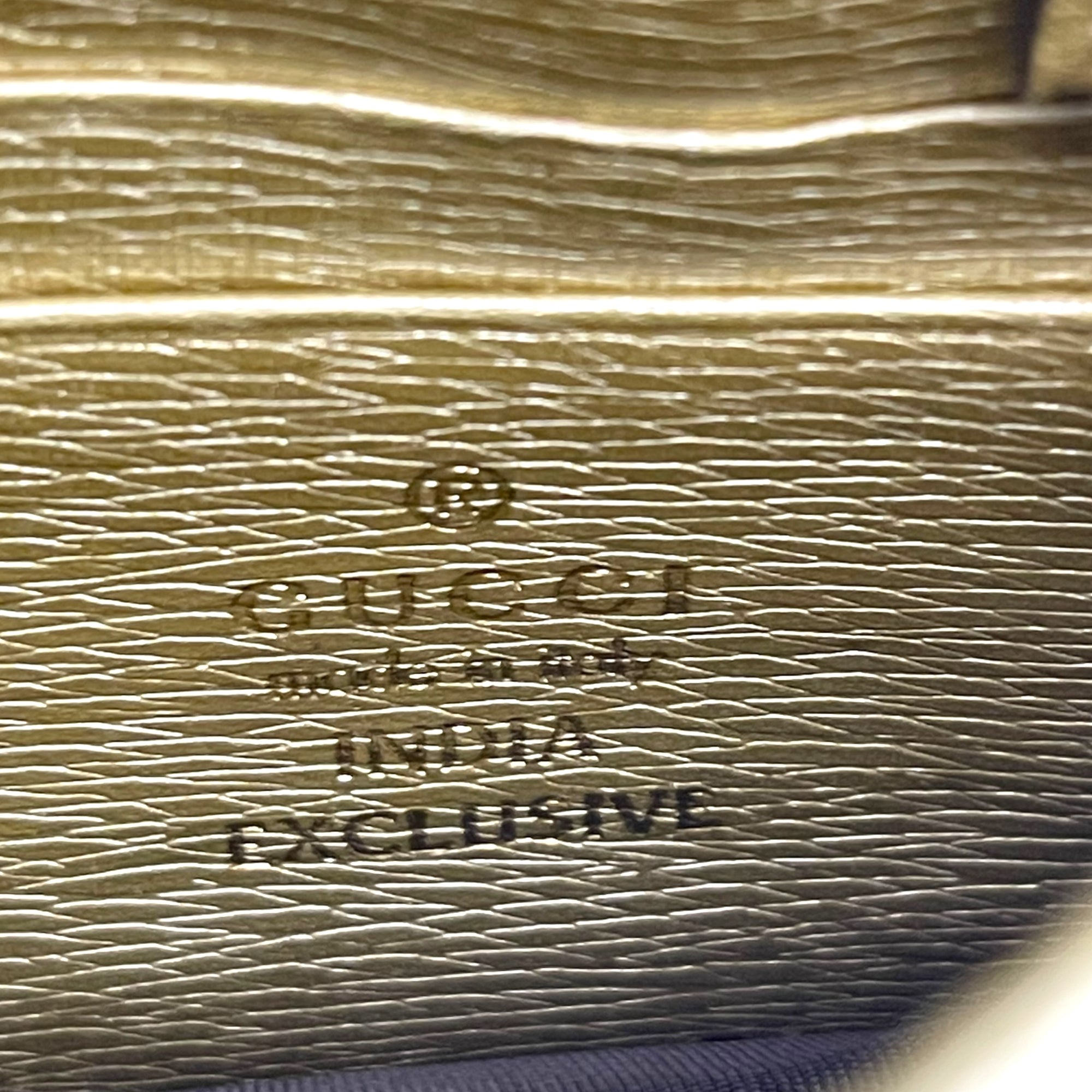 Gucci Gold Metallic Leather Betty Wallet On Chain