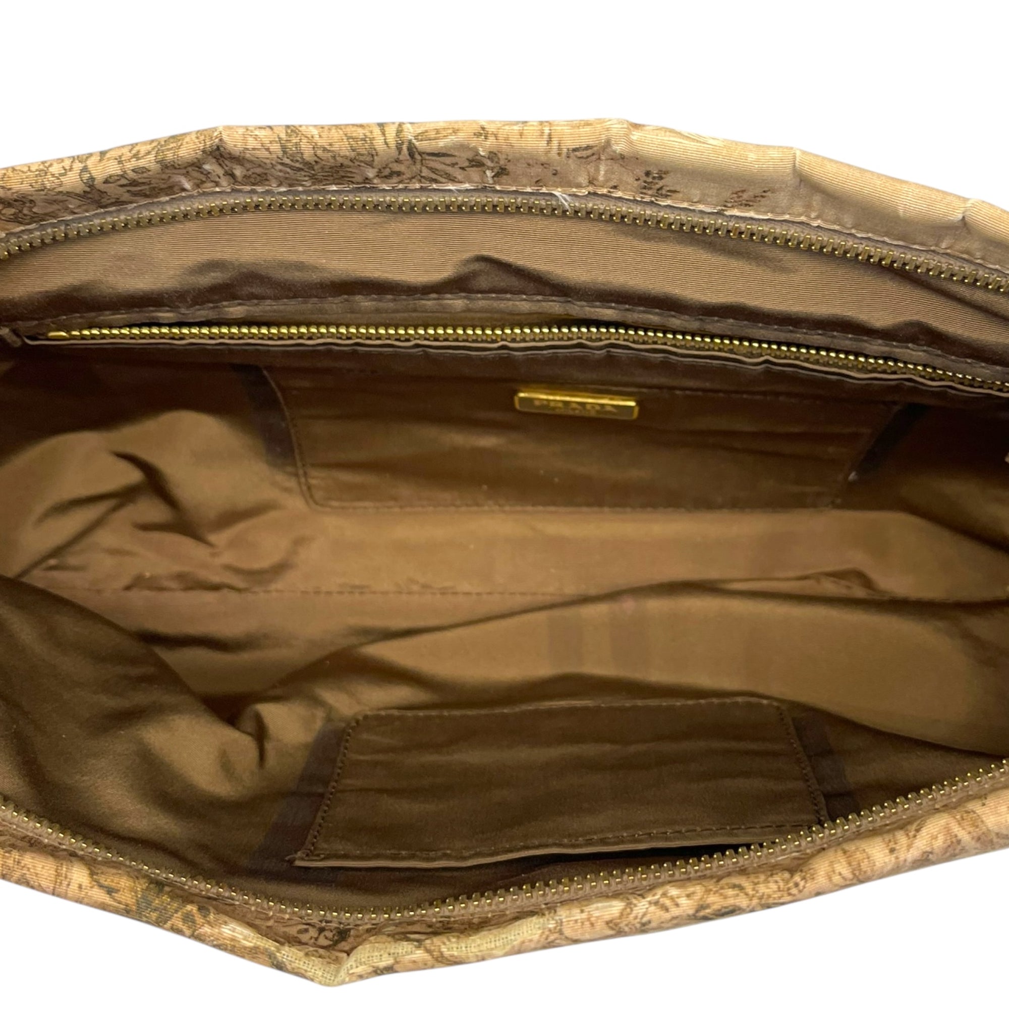 Prada Silk Faille Oversized Floral Zip Clutch Cipria