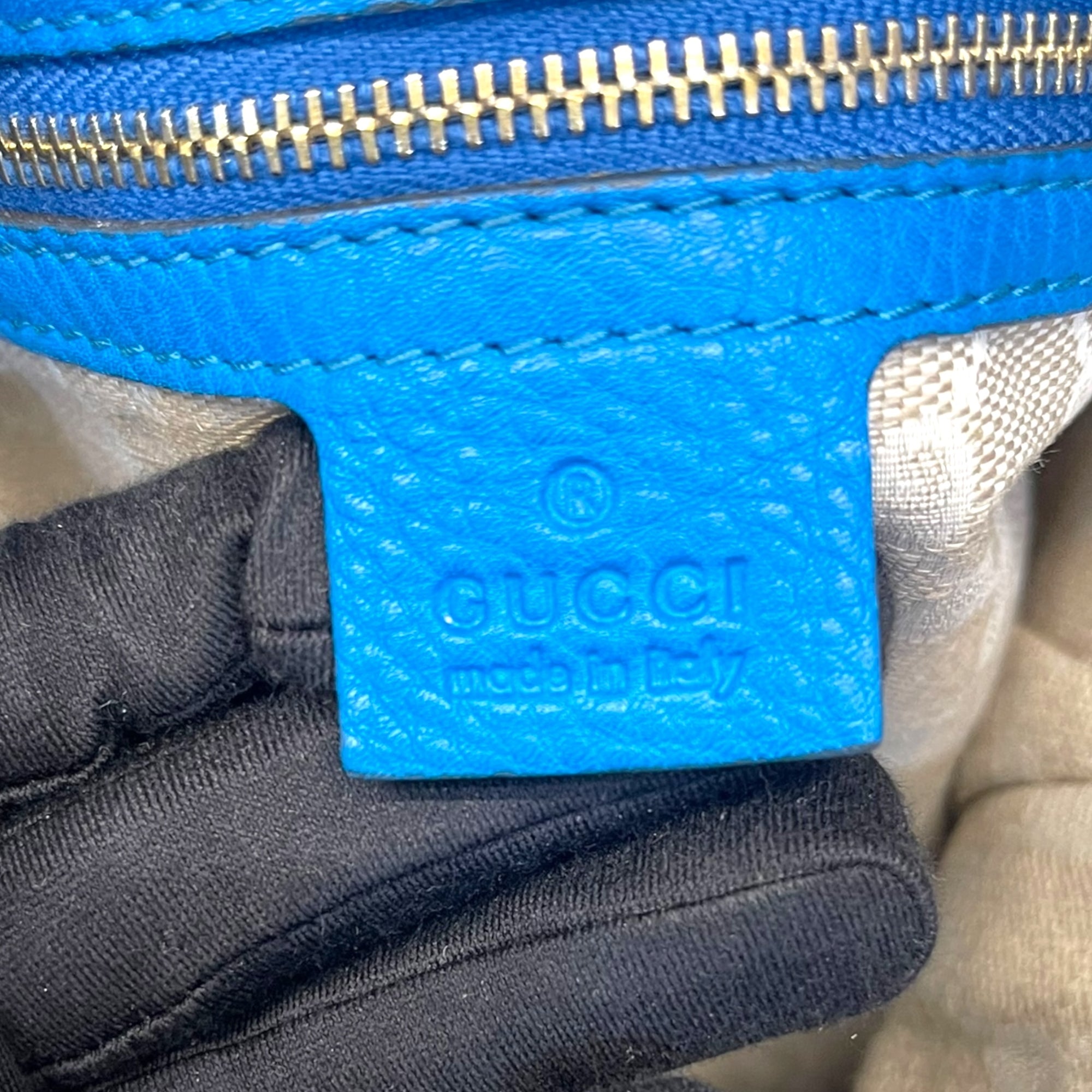 Gucci Blue Leather Medium Diana Bamboo Shoulder Bag