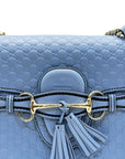 Gucci Double G Embossed Emily Full Leather Chain Bag