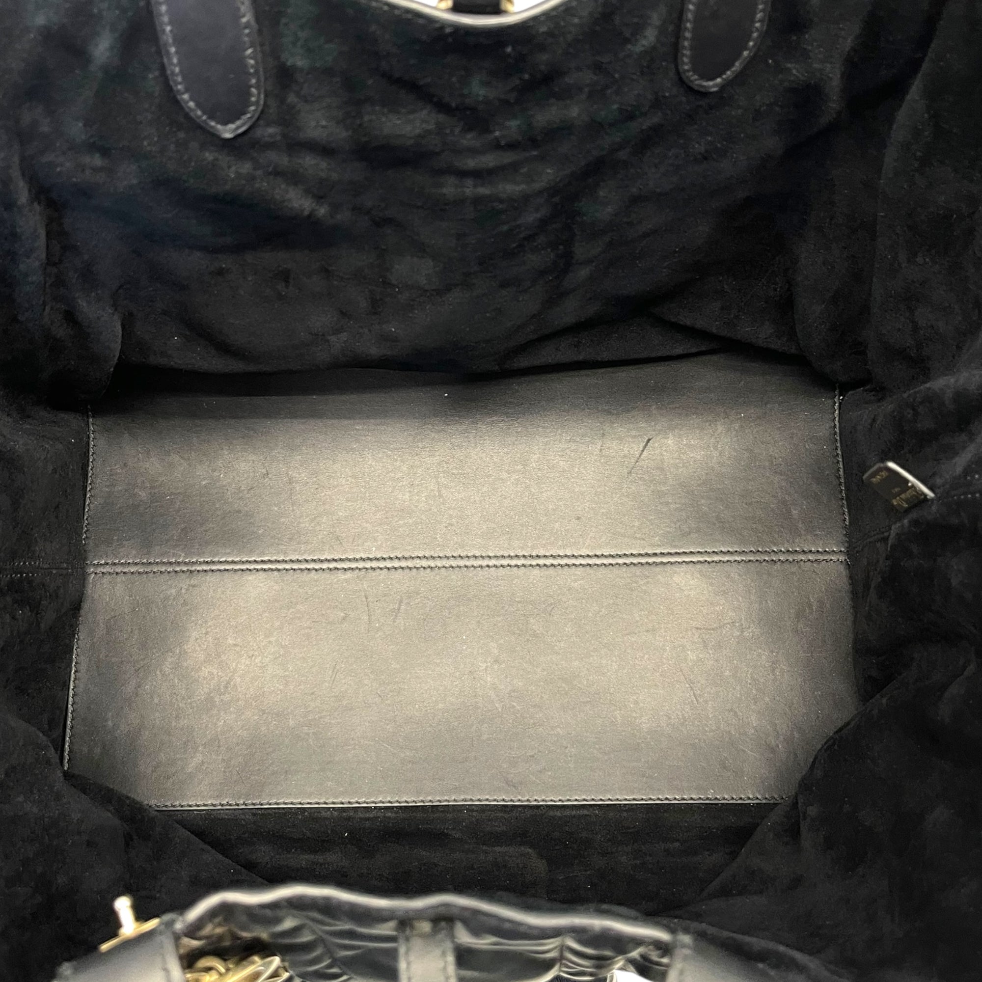 Dior Black Calf Leather Macrocannage To Jules Large Tote Bag