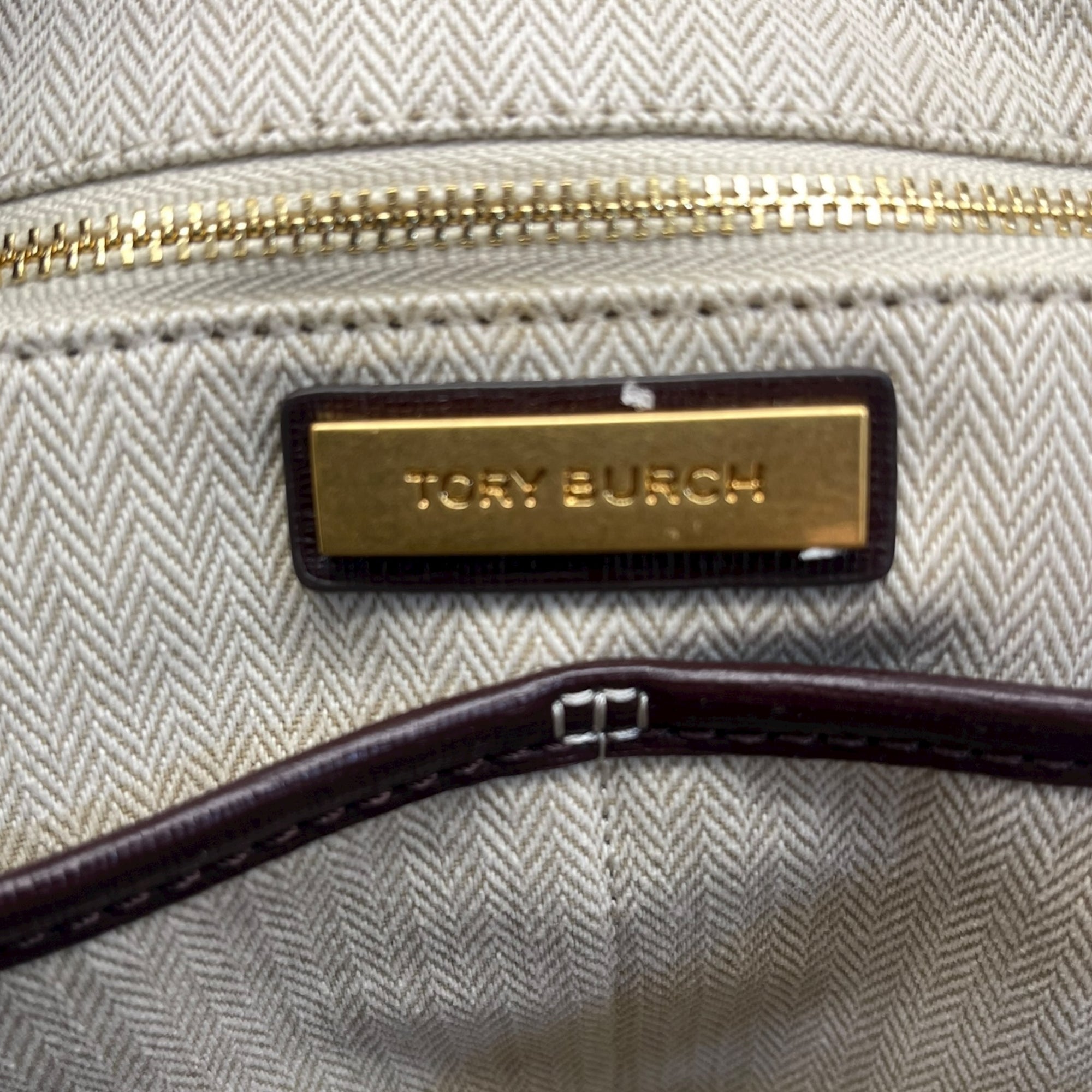 Tory Burch Burgundy Leather Emerson Tote Bag