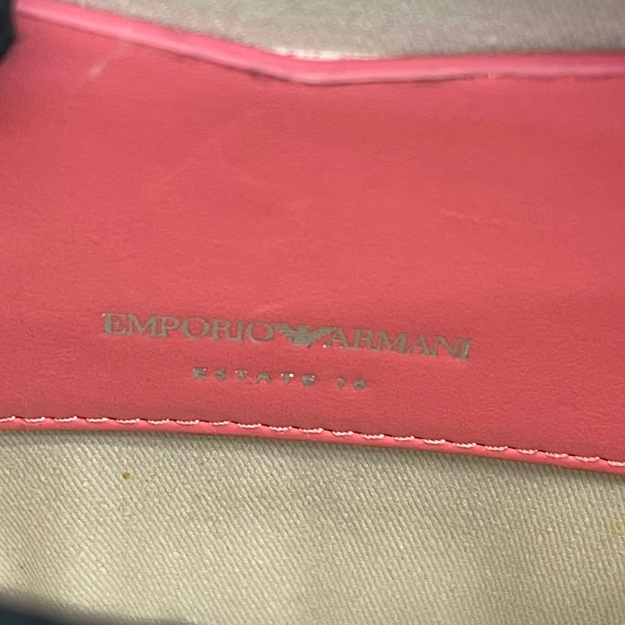 Emporio Armani Logo Leather Crossbody Bag in Pink