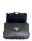 Valentino Rockstud Rolling Black Leather Shoulder Bag