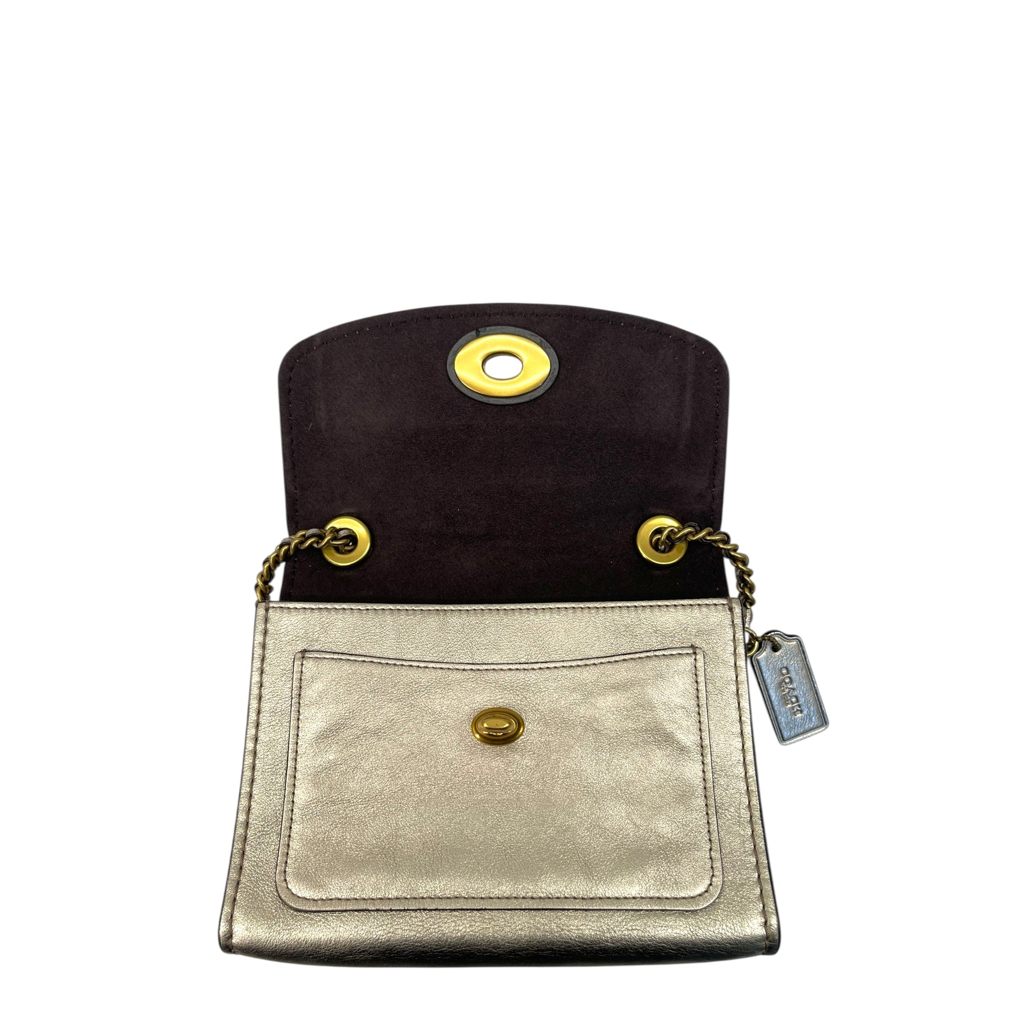 Coach Parker 18 Gold Glitter Shoulder Bag