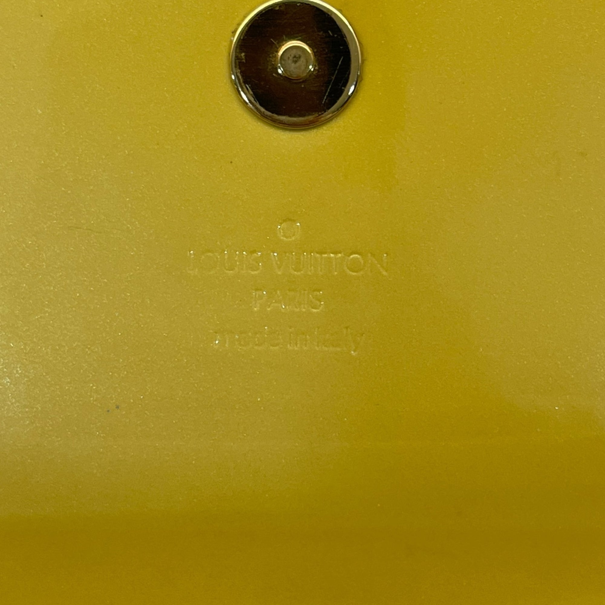 Louis Vuitton Sobe Clutch Yellow Patent Leather