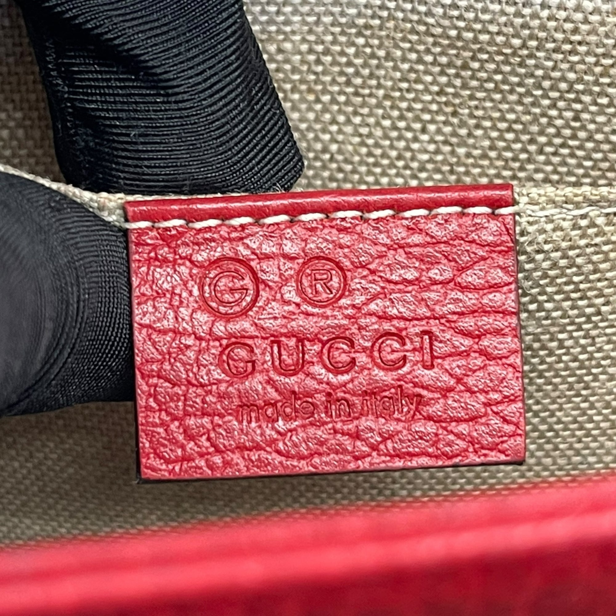Gucci Dollar Interlocking G Red Leather Crossbody Bag
