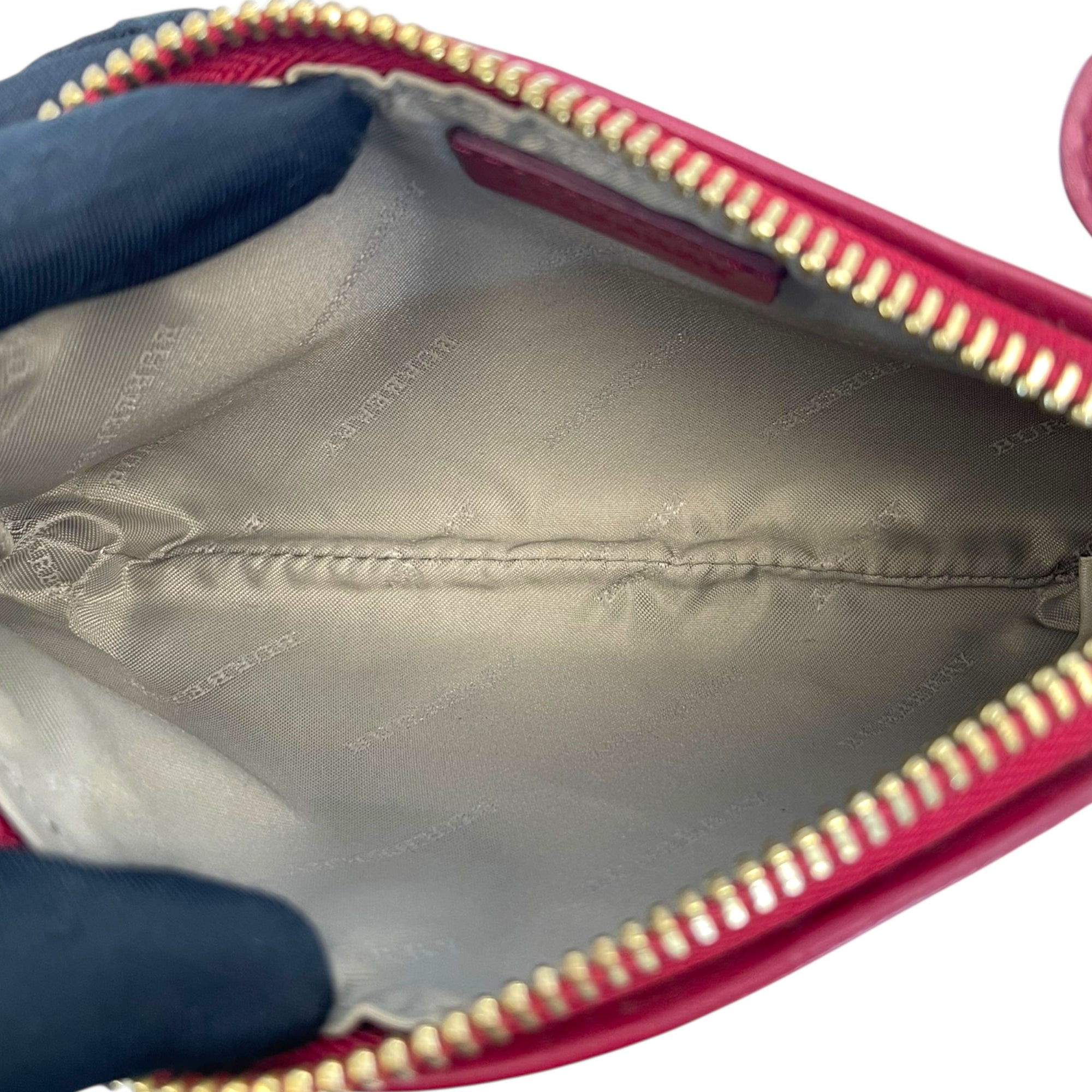 Burberry Clara Pochette Red/Beige Haymarket Check