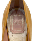 Christian Dior Peep Toe Platform Pumps Beige Patent Leather EU 38