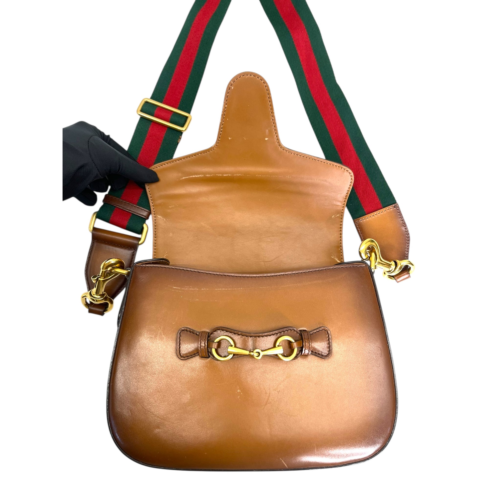 Gucci Lady Web Leather Crossbody Bag