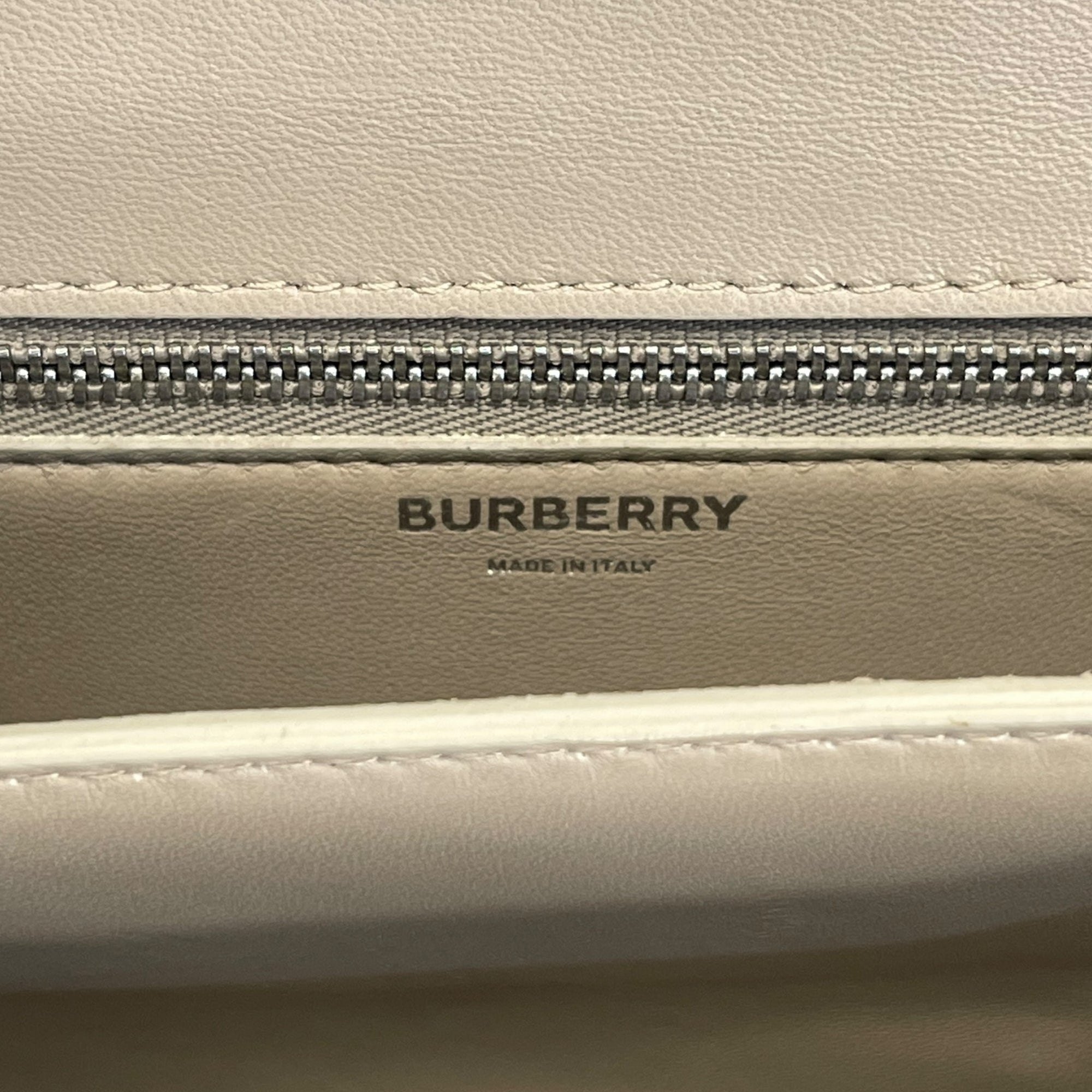 Burberry TB Small Silver Croc Embossed Shoulder Bag